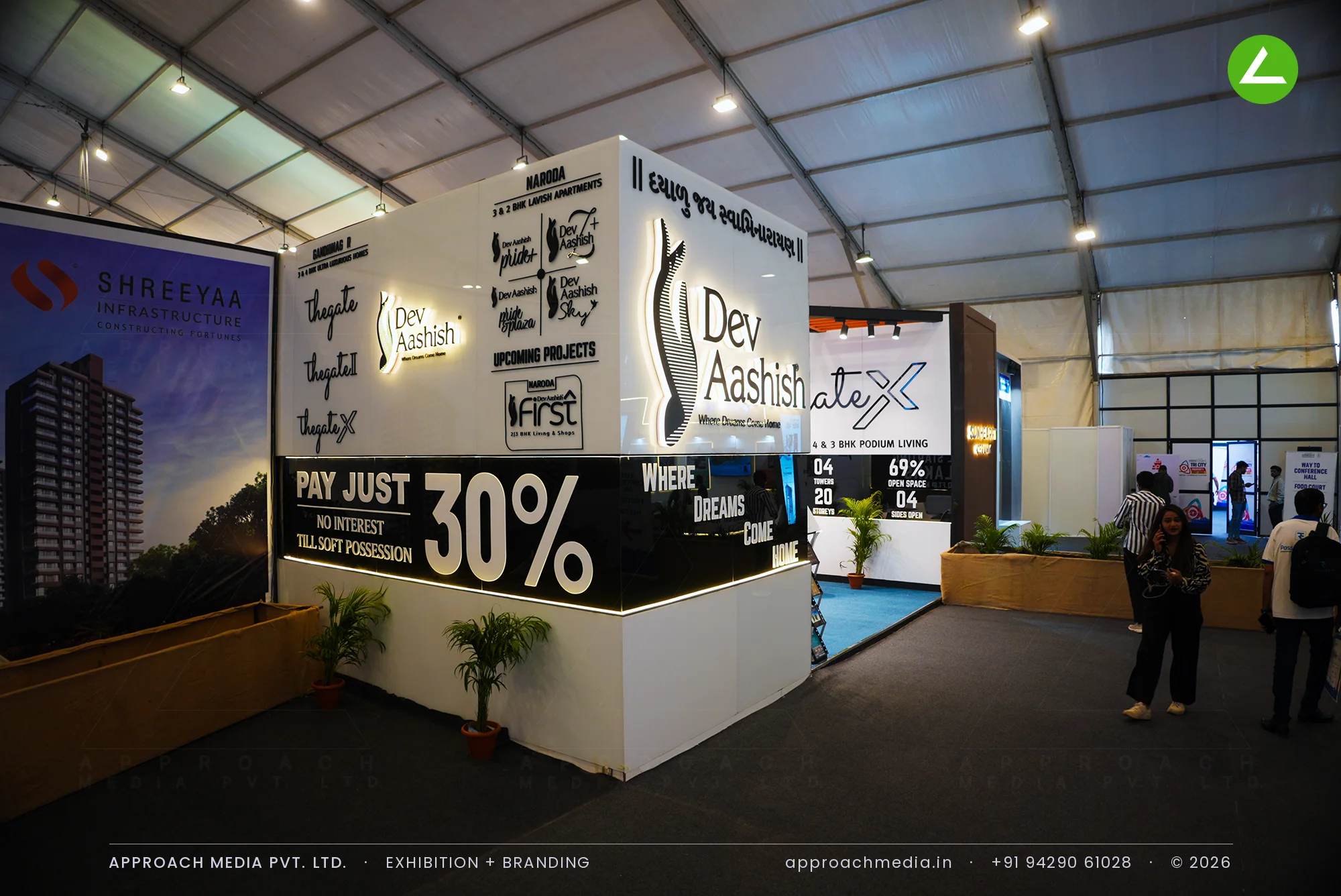 Dev Aashish — exhibition stall design at GIHED Tricity Property Expo, Gandhinagar 2025 — photo 2