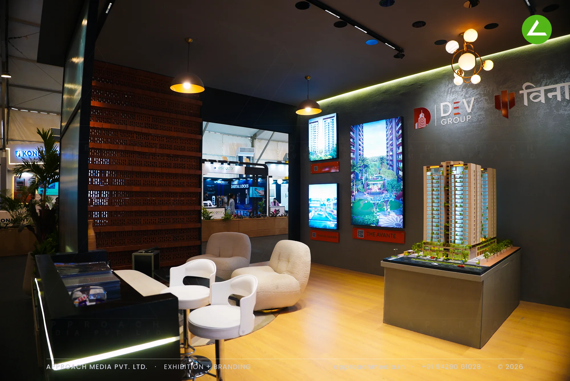 Dev Group & Vinayak Group | 54 sqm exhibition stall design at GIHED Tricity Property Expo, Gandhinagar — photo 4