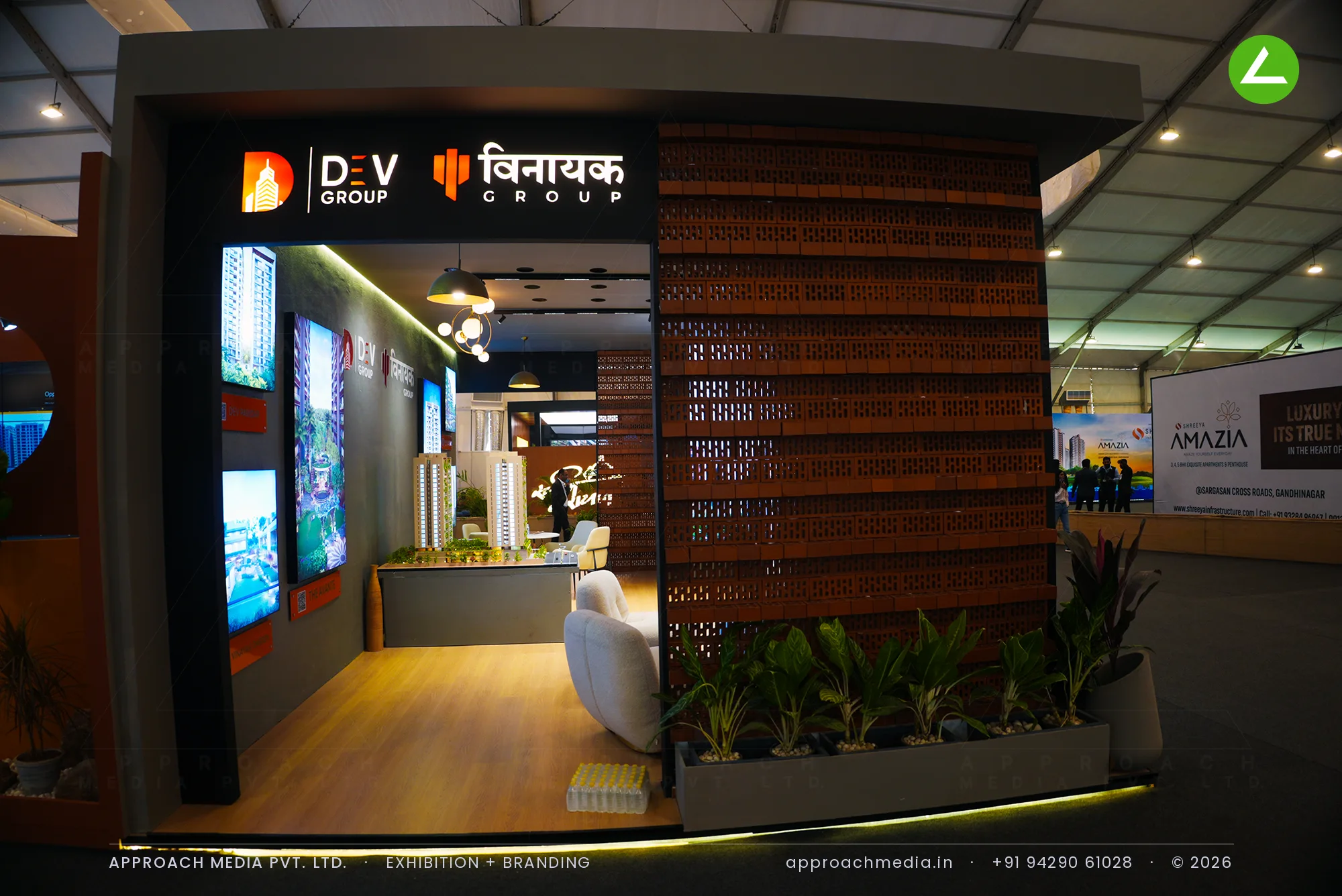 Dev Group & Vinayak Group | 54 sqm exhibition stall design at GIHED Tricity Property Expo, Gandhinagar — photo 2