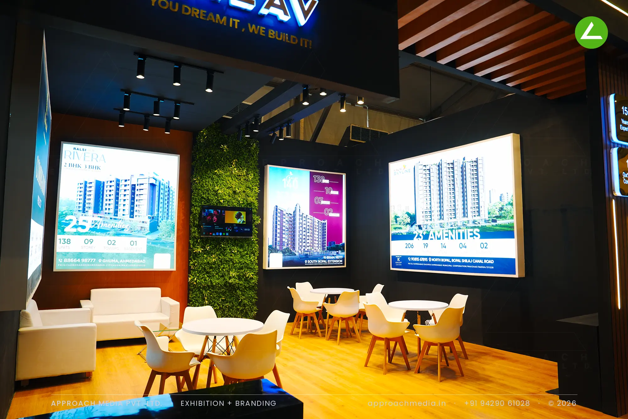 Kalav — 36 sqm exhibition stall design at GIHED Property Show Ahmedabad 2025 — photo 4