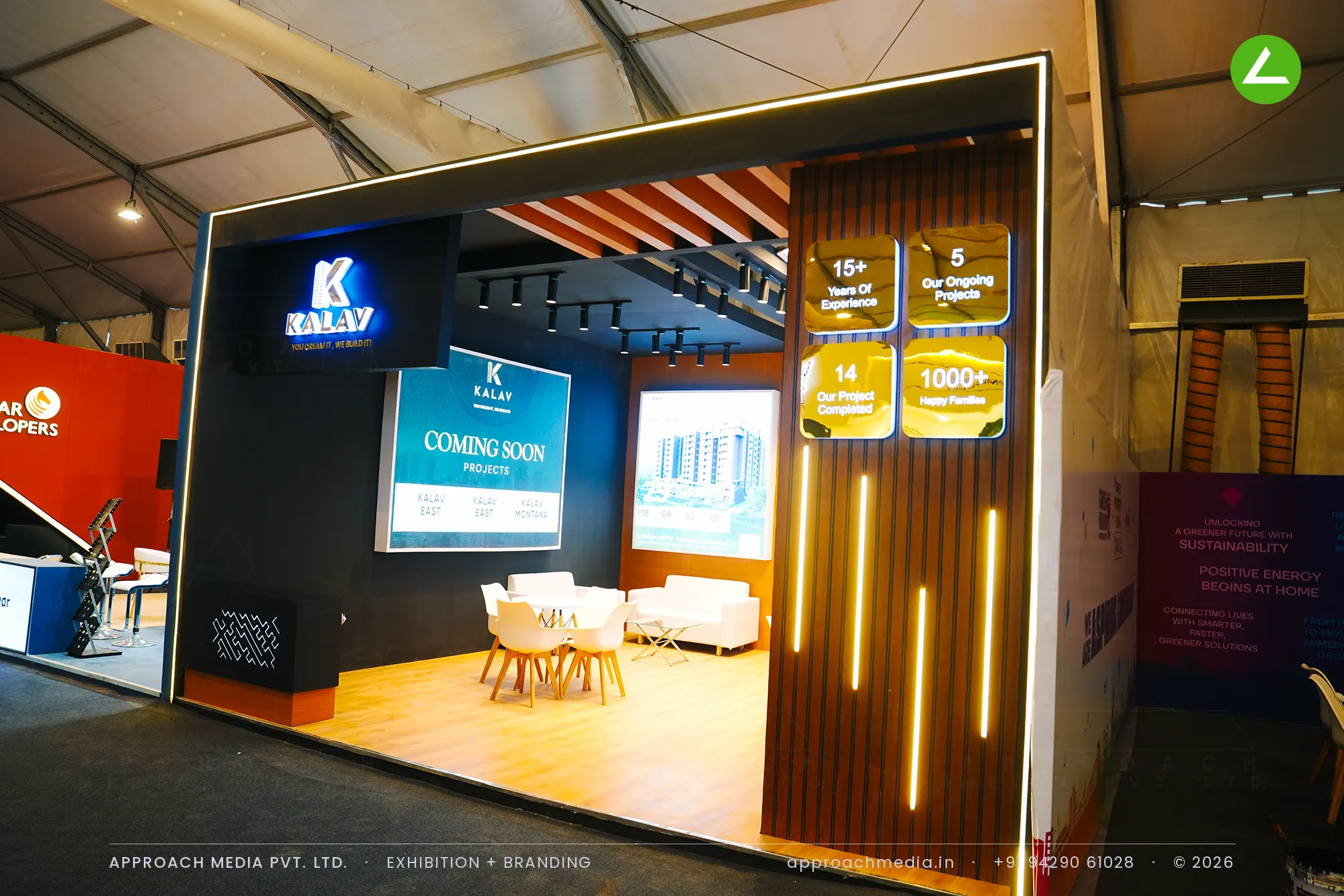 Kalav — 36 sqm exhibition stall design at GIHED Property Show Ahmedabad 2025 — photo 3