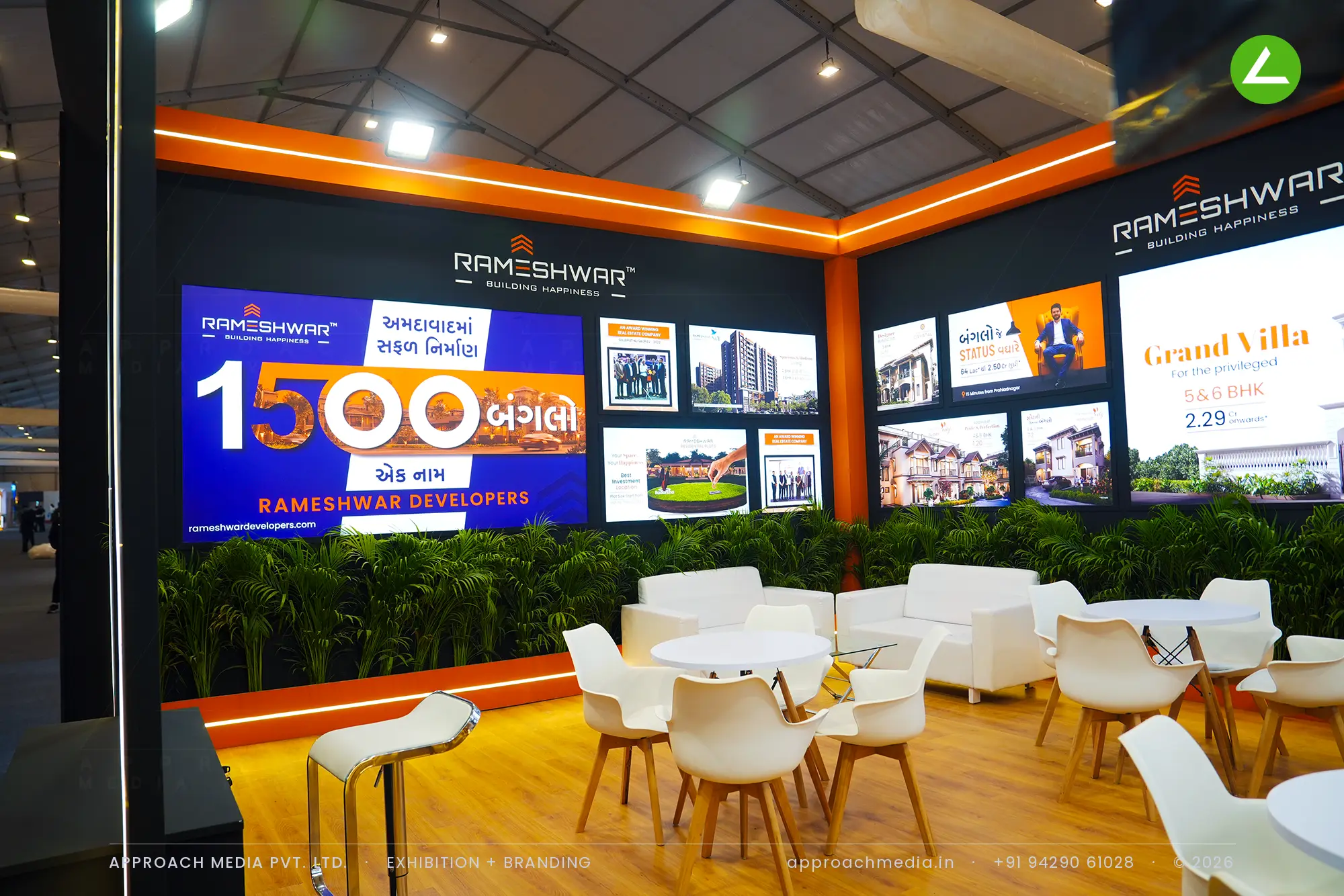 Rameshwar Developers | backlit exhibition stall design at GIHED Property Show Ahmedabad — photo 4