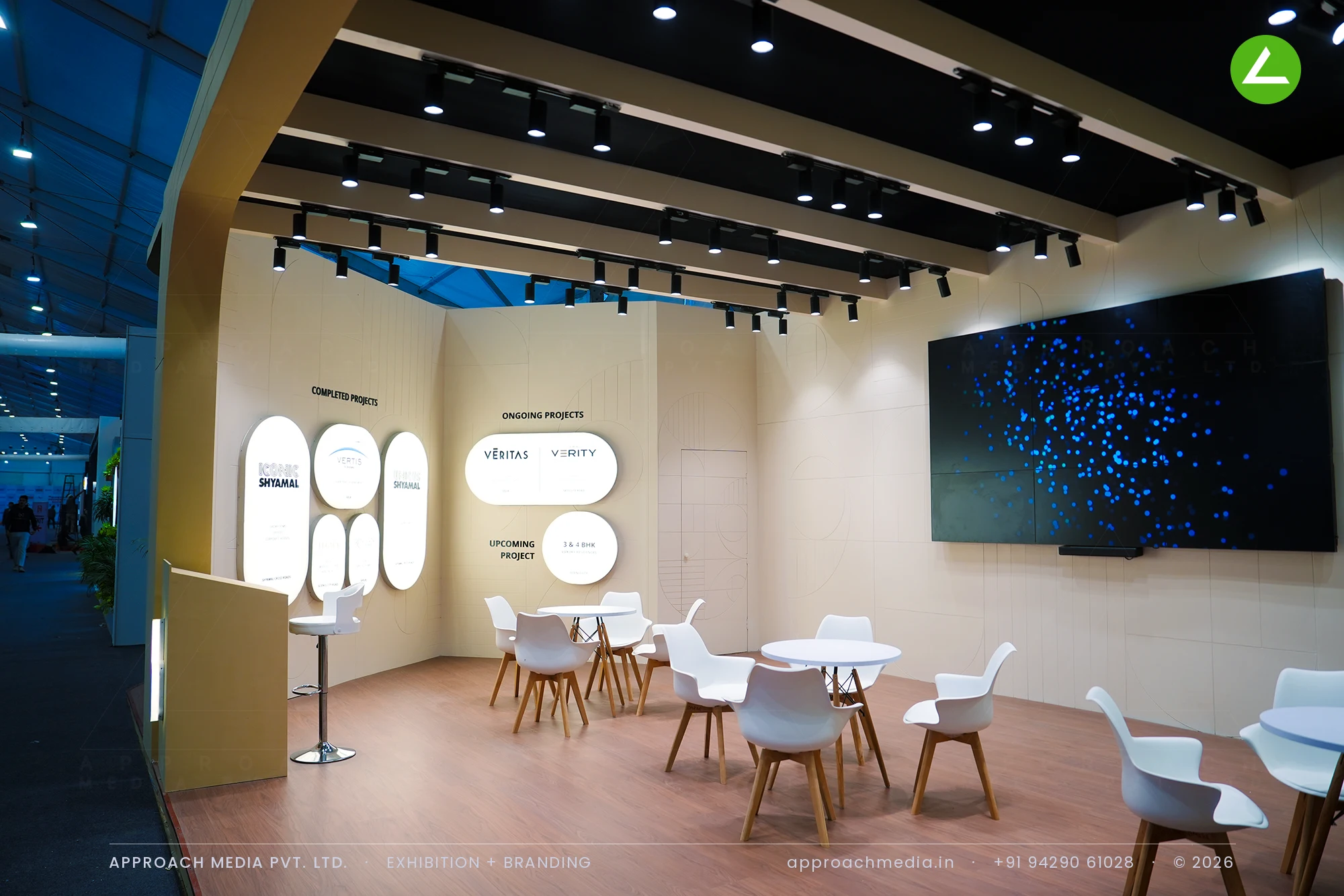 Shafalya's arched exhibition stall design at GIHED Property Show Ahmedabad, 72 sqm — photo 4