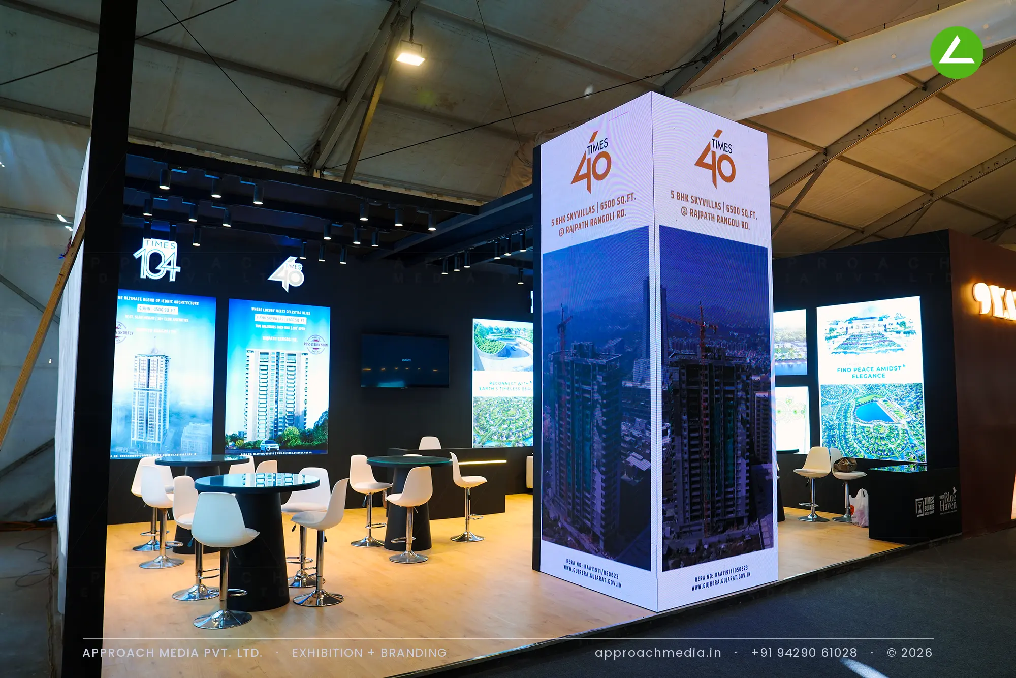 Times Square: Backlit Exhibition Stall Design at GIHED Property Show Ahmedabad — photo 3