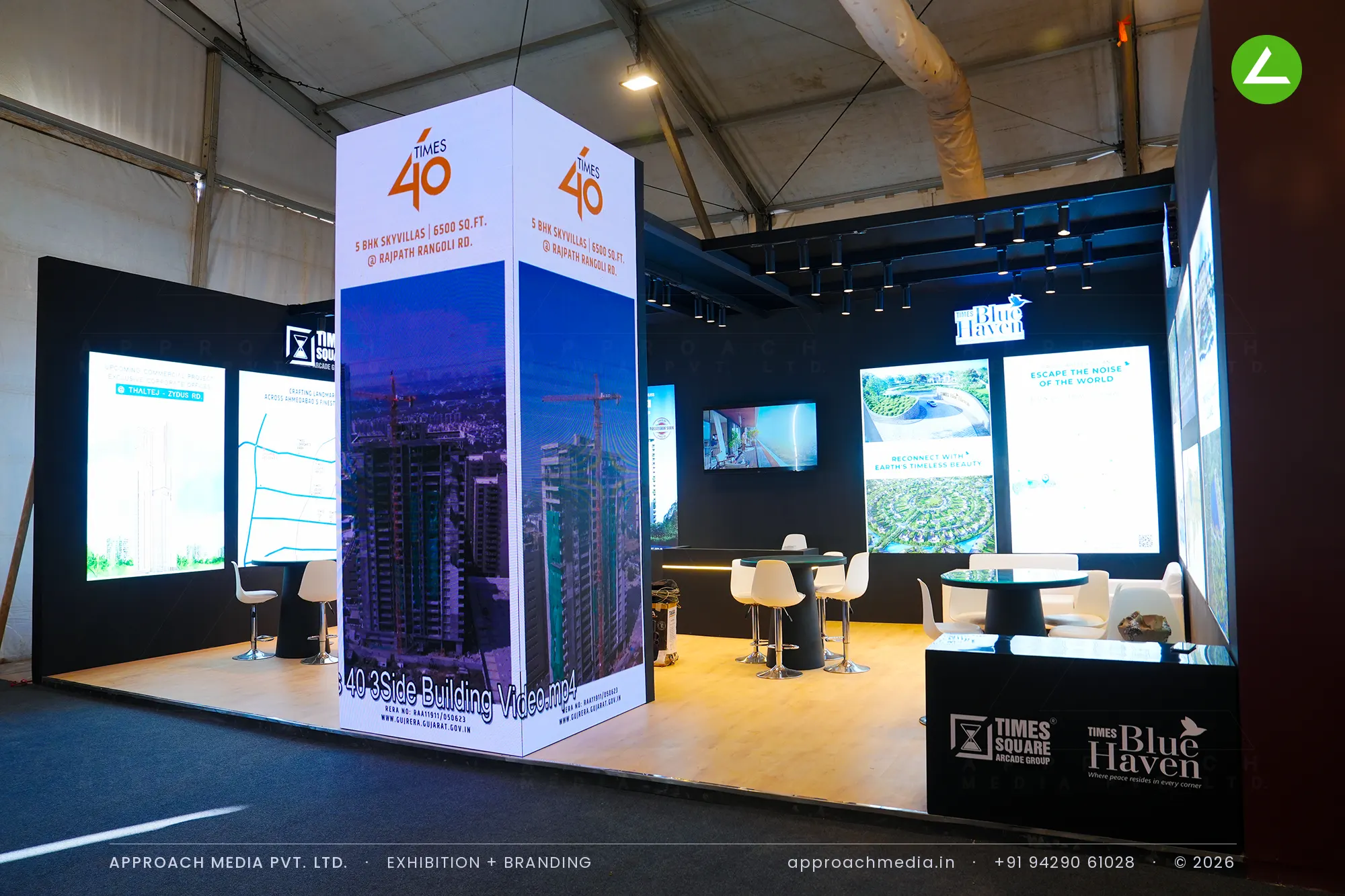 Times Square: Backlit Exhibition Stall Design at GIHED Property Show Ahmedabad — photo 2