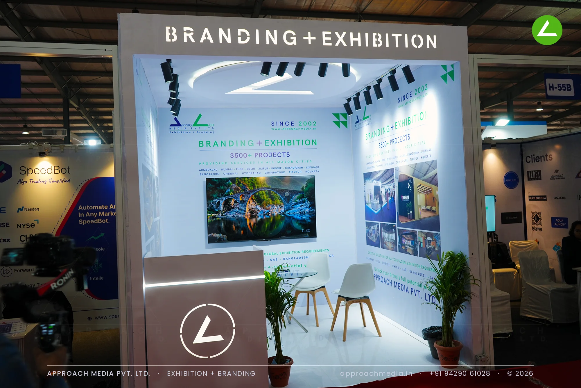 Approach Media at GPBS Gandhinagar 2025: A 9 sqm Exhibition Stall Design — photo 4