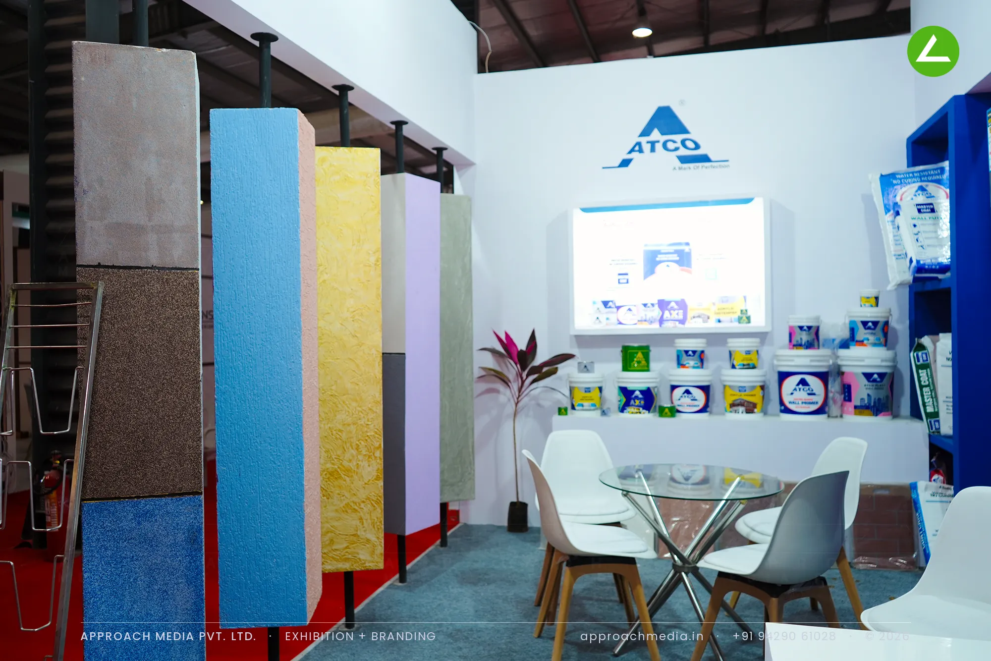 ATCO Paints — Exhibition Stall Design at GPBS Gandhinagar with a Hanging Texture Wall — photo 4