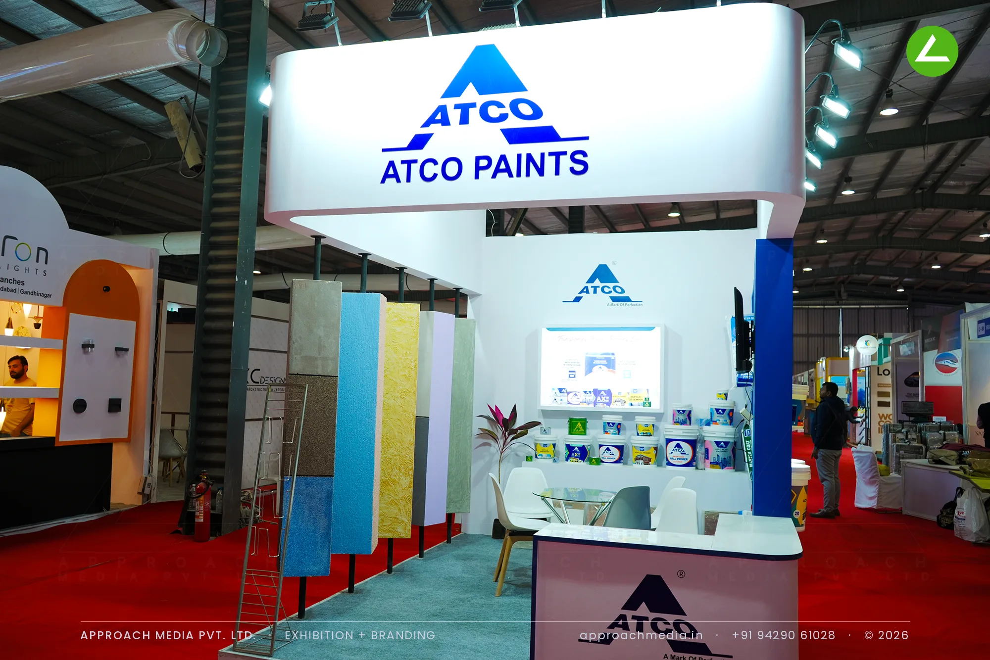 ATCO Paints — Exhibition Stall Design at GPBS Gandhinagar with a Hanging Texture Wall — photo 2