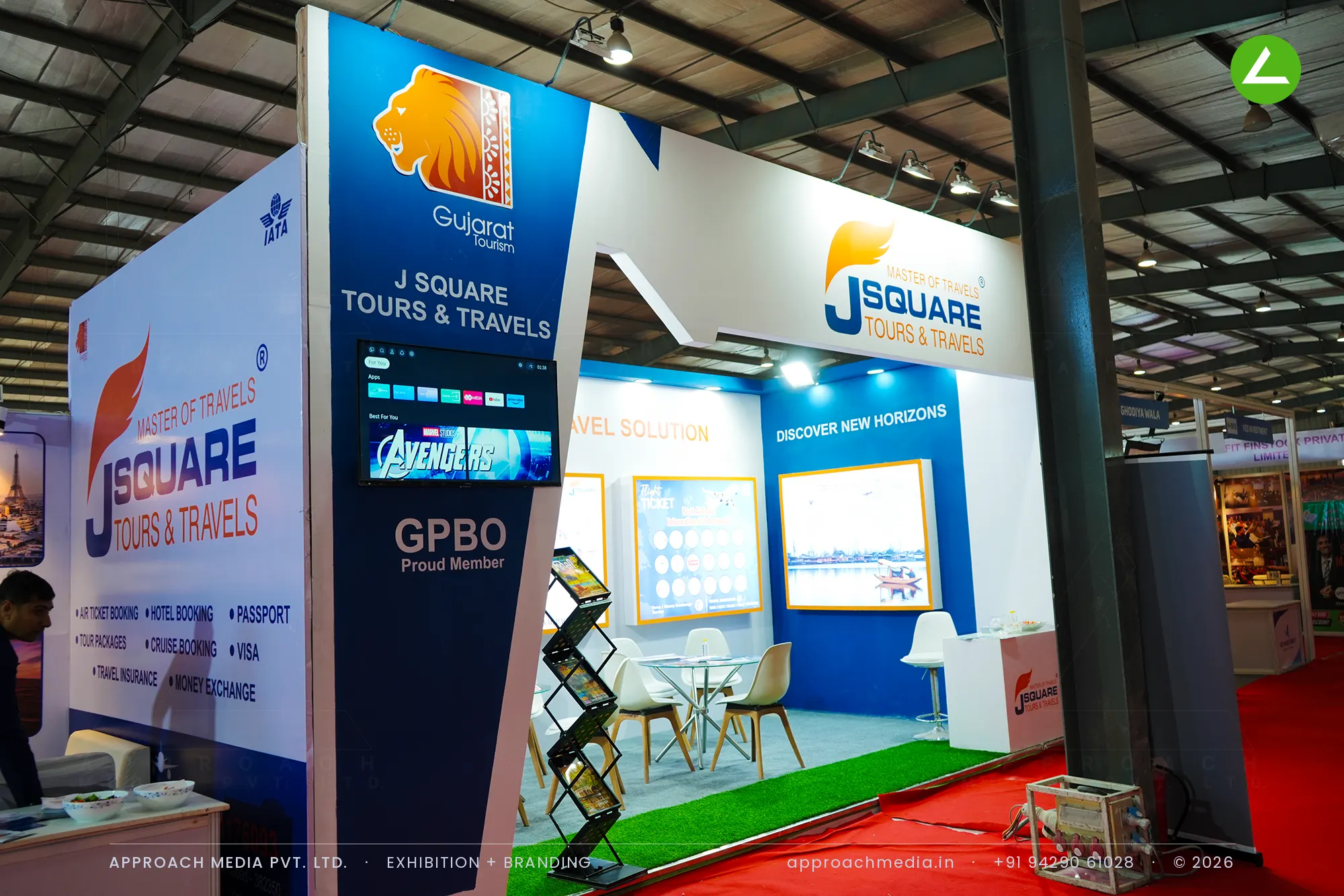 J Square Tours & Travels: Exhibition Stall Design at GPBS Gandhinagar 2025 — photo 2