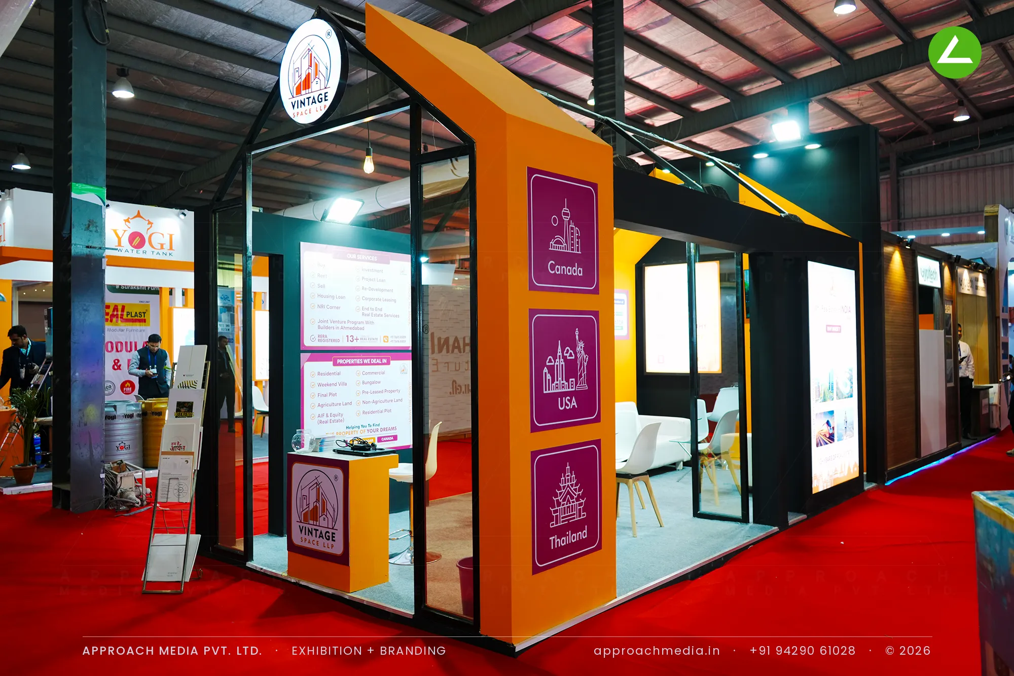 A house-shaped exhibition stall design at GPBS Gandhinagar for Vintage Space LLP — photo 3
