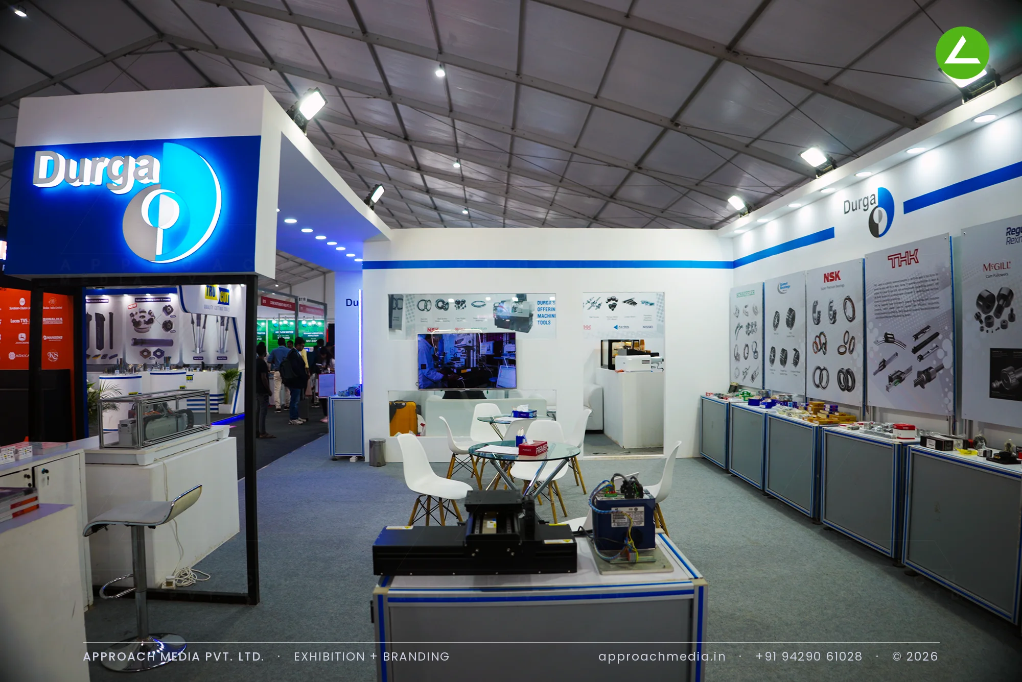 Durga at IMTEX Bengaluru: 72 sqm Exhibition Stall Design for a Multi-Brand Machine Tools Portfolio — photo 4