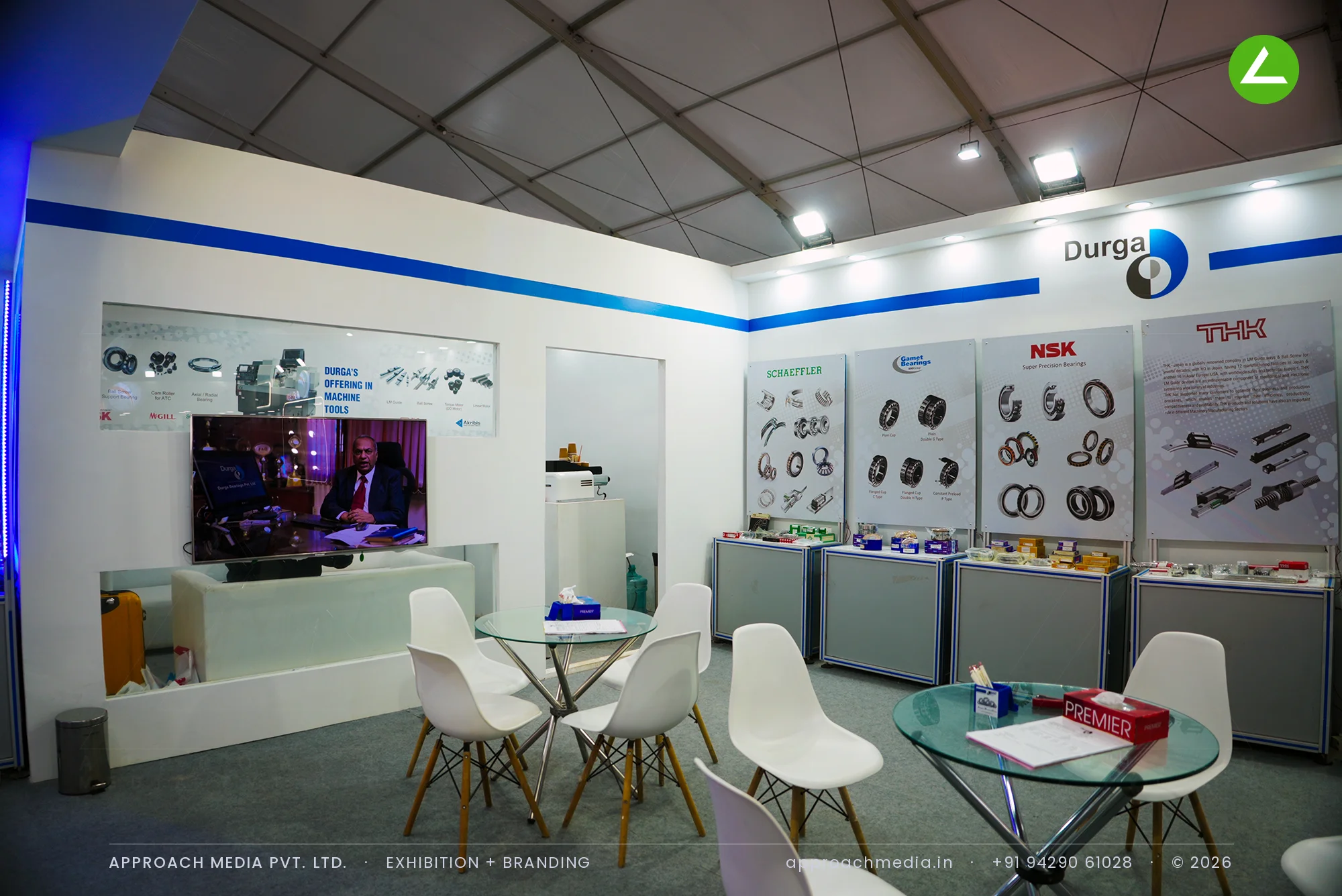 Durga at IMTEX Bengaluru: 72 sqm Exhibition Stall Design for a Multi-Brand Machine Tools Portfolio — photo 3