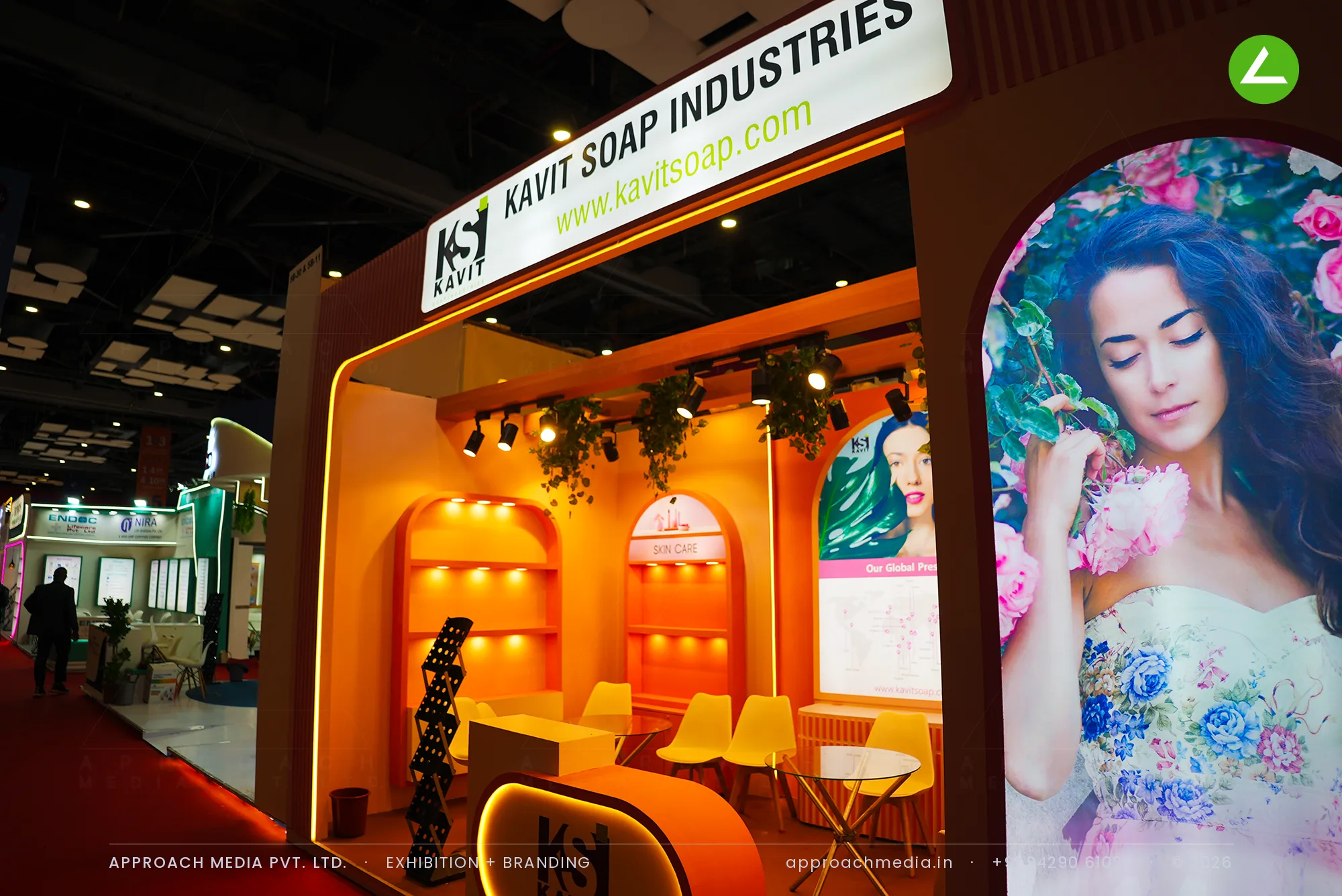 Kavit Soap Industries: Warm Arched Exhibition Stall Design at iPHEX New Delhi — photo 4
