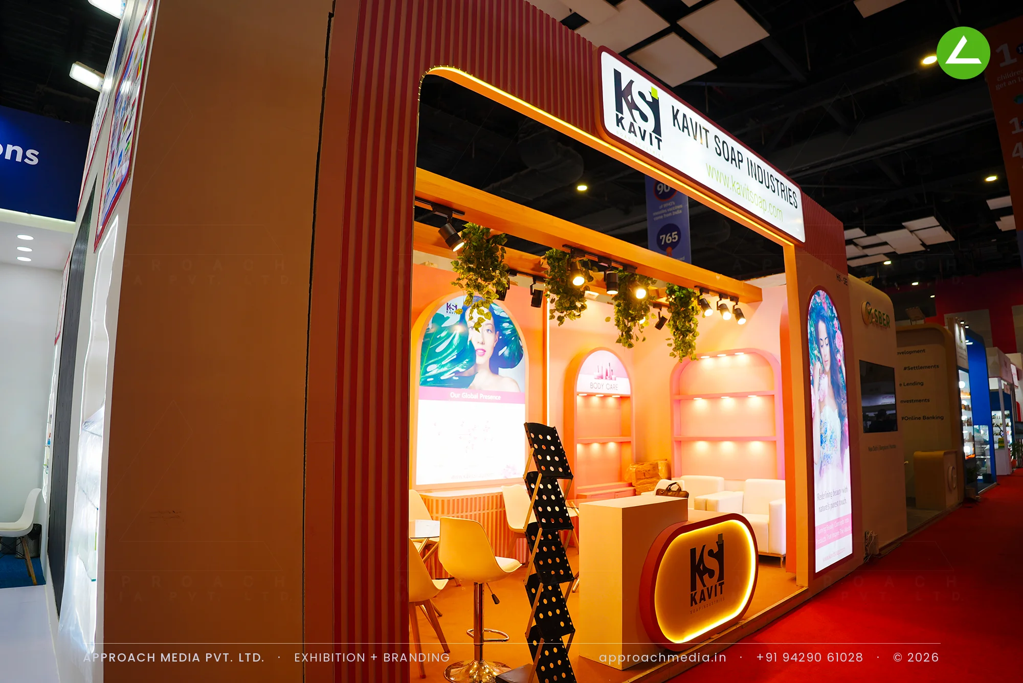 Kavit Soap Industries: Warm Arched Exhibition Stall Design at iPHEX New Delhi — photo 2