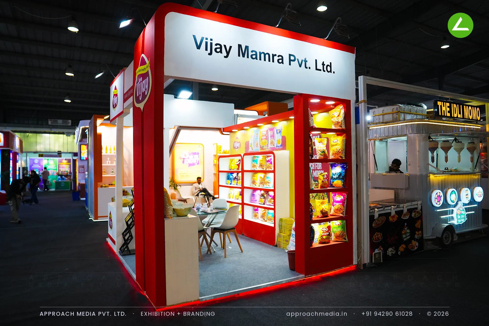 Vijay Mamra Pvt. Ltd. — 9 sqm exhibition stall design at Khadhya Khorak Expo, Gandhinagar 2025 — photo 4