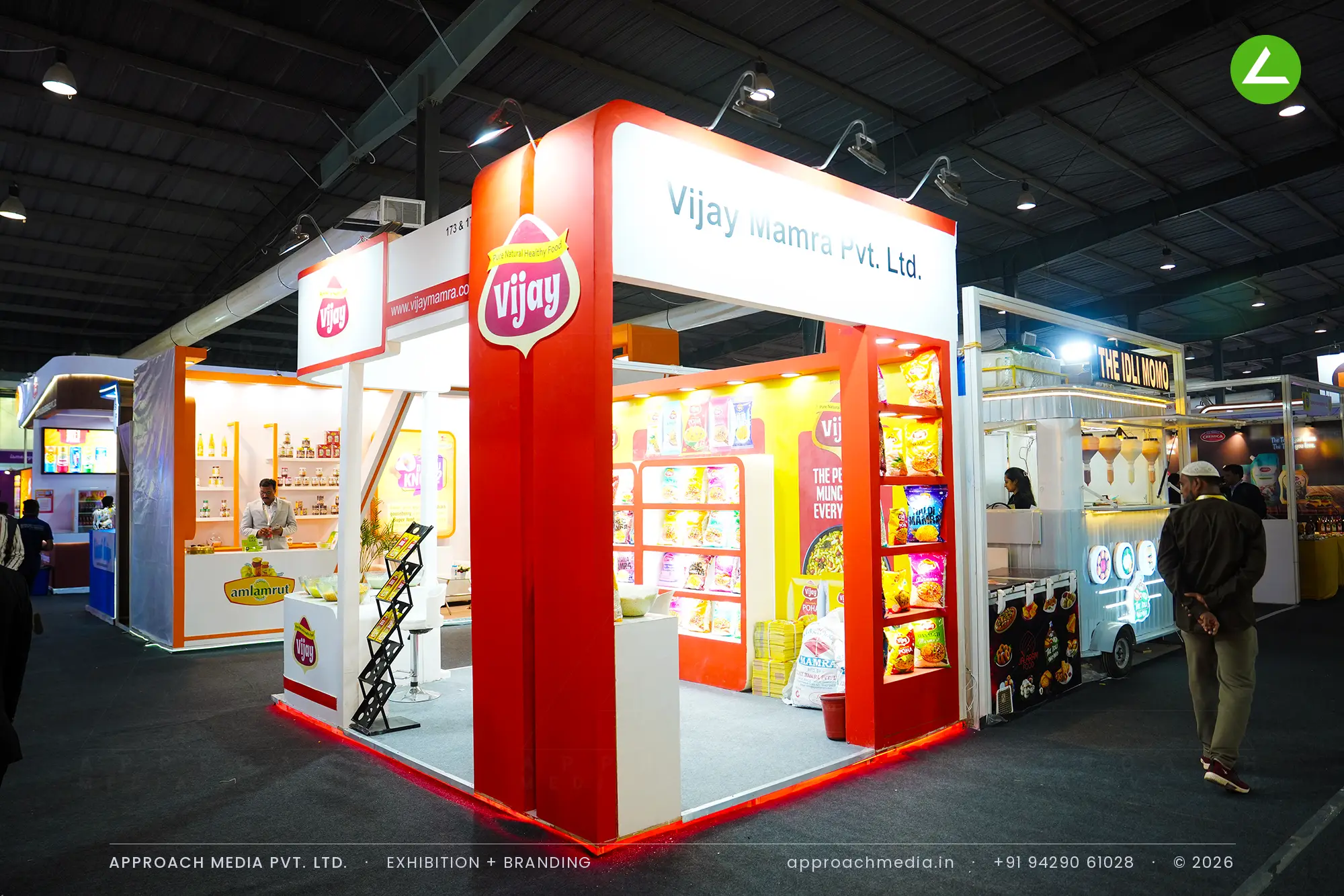 Vijay Mamra Pvt. Ltd. — 9 sqm exhibition stall design at Khadhya Khorak Expo, Gandhinagar 2025 — photo 3