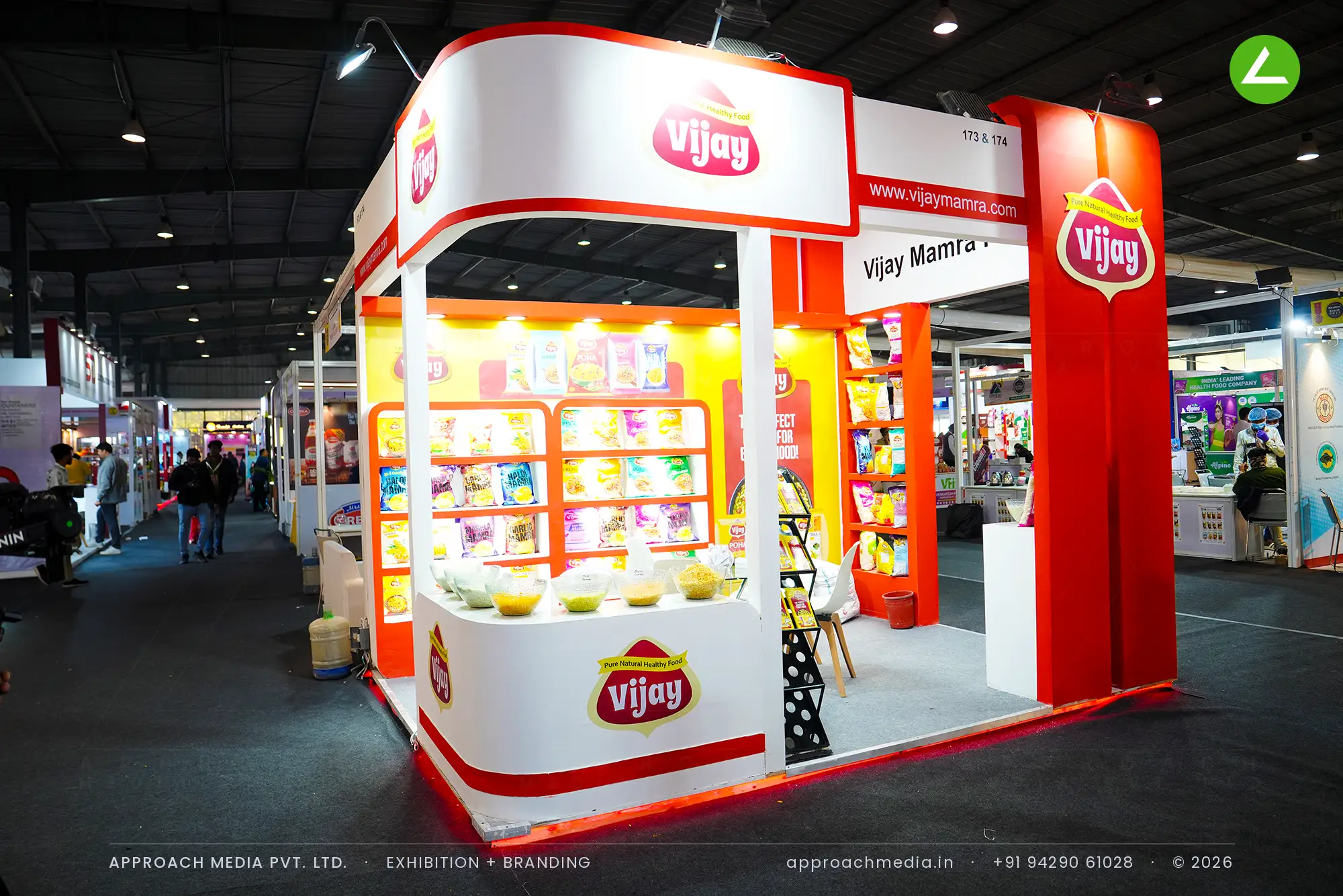 Vijay Mamra Pvt. Ltd. — 9 sqm exhibition stall design at Khadhya Khorak Expo, Gandhinagar 2025 — photo 2