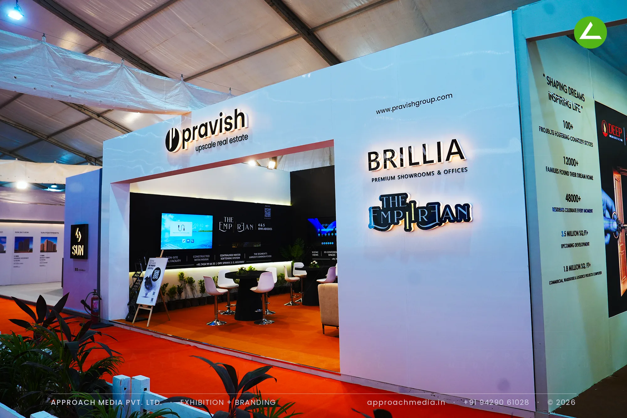 Pravish Upscale Real Estate — exhibition stall design at NAREDCO Property Expo Ahmedabad 2025 — photo 2