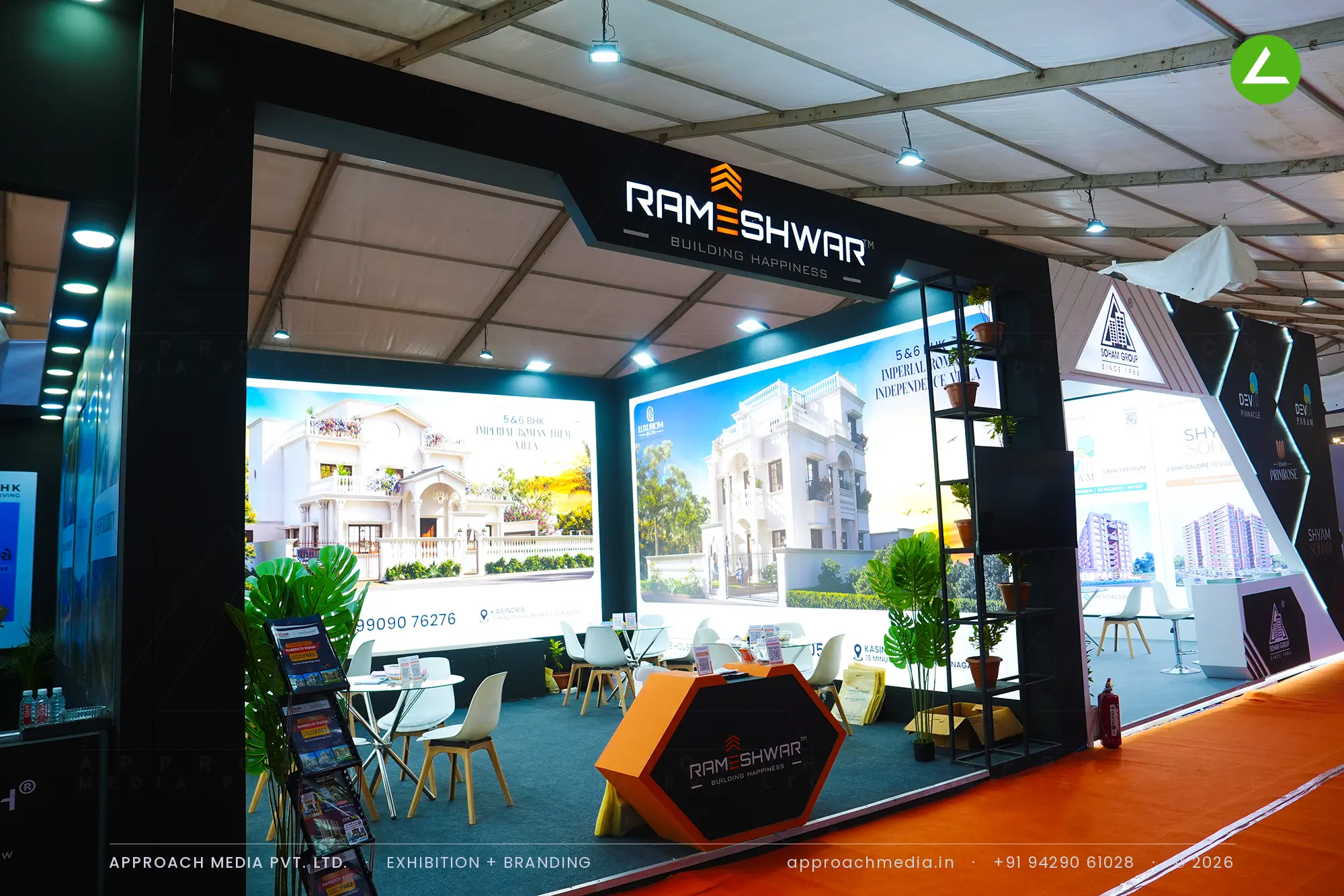 Rameshwar Building Happiness: 36 sqm exhibition stall design at NAREDCO Property Expo Ahmedabad — photo 2