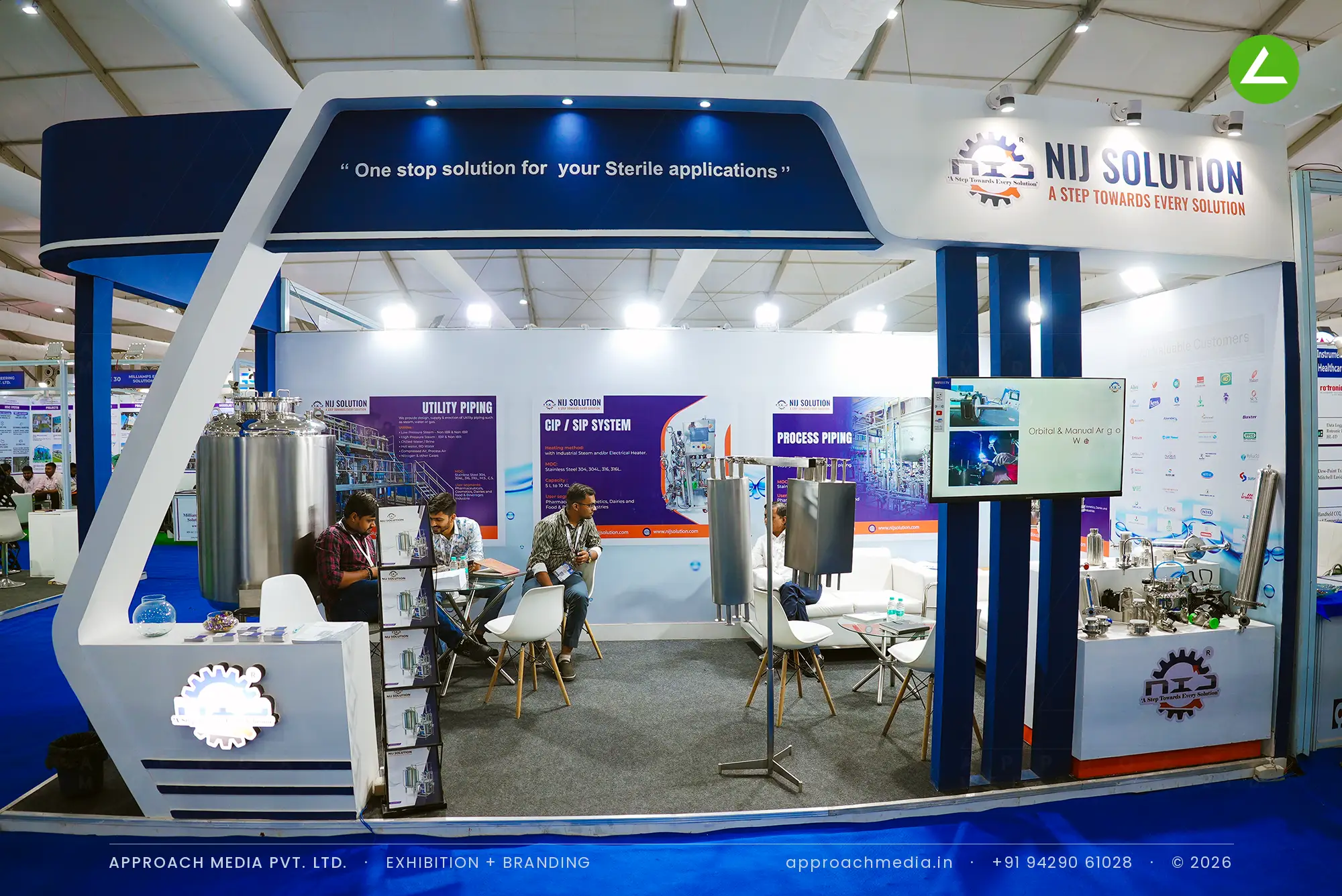 NIJ Solution — sterile systems exhibition stall design at Pharmatech Expo Chandigarh 2025 — photo 3