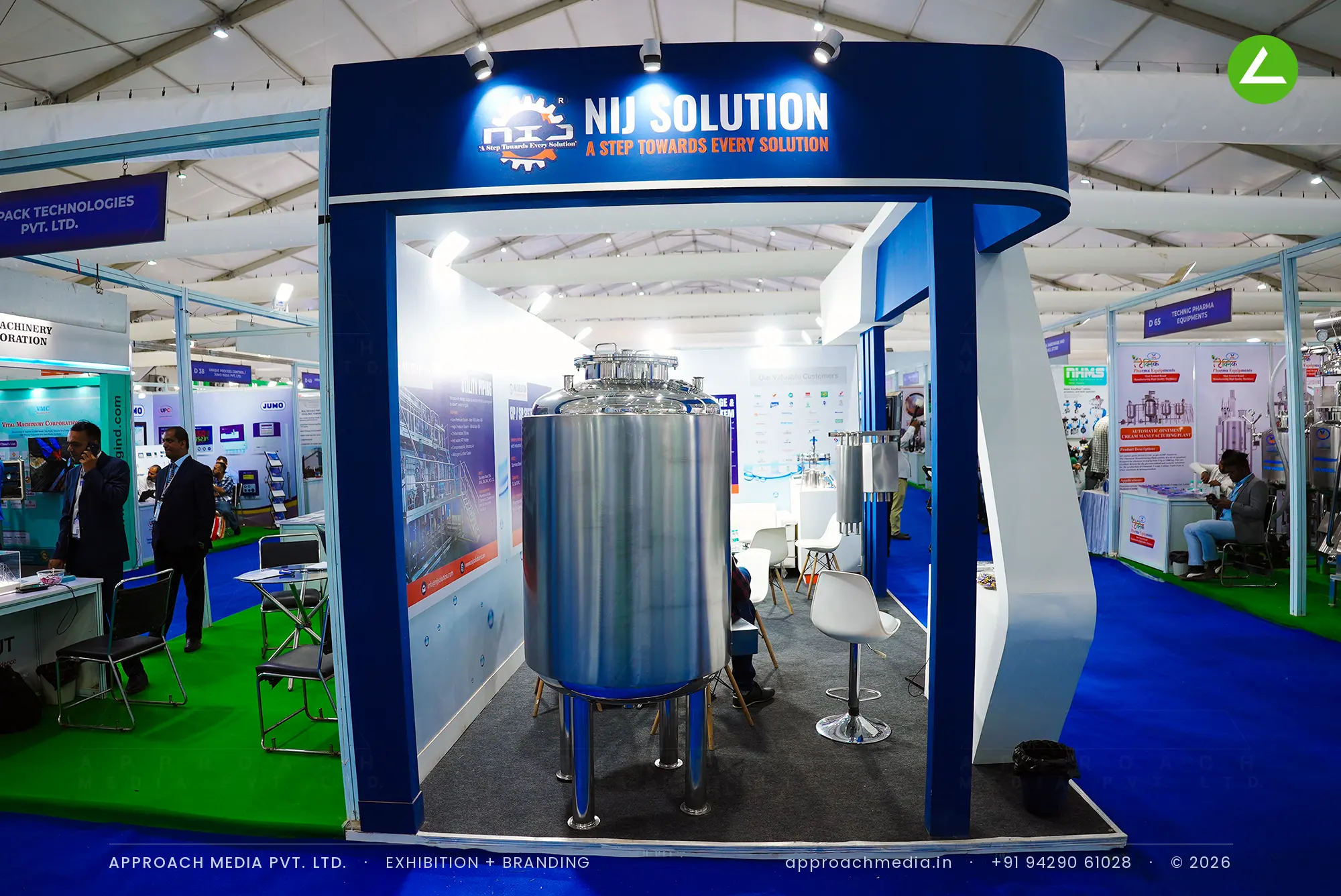 NIJ Solution — sterile systems exhibition stall design at Pharmatech Expo Chandigarh 2025 — photo 2
