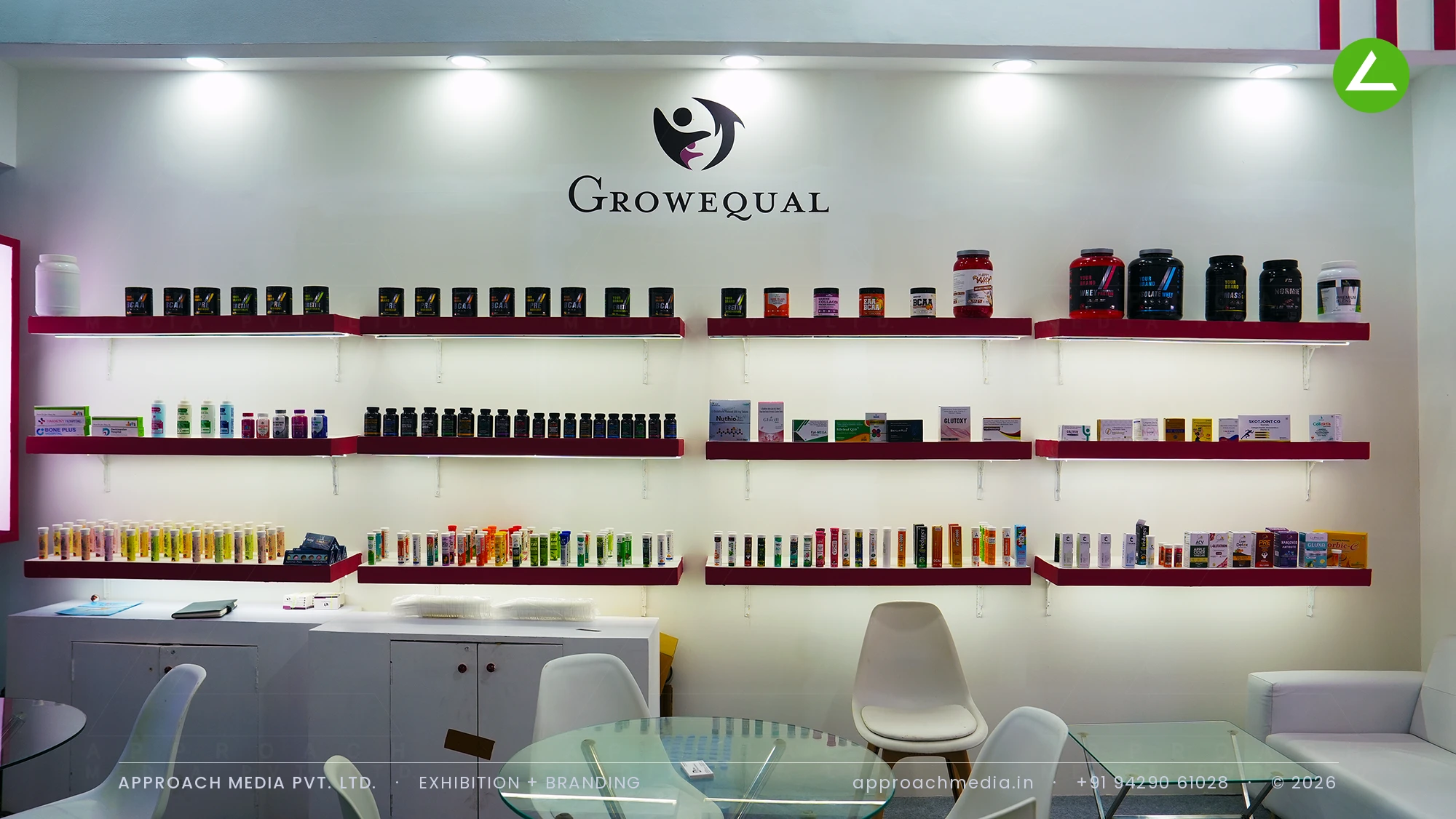 Growequal & Dev International — exhibition stall design at Pharmatech Expo Gandhinagar 2025 — photo 4