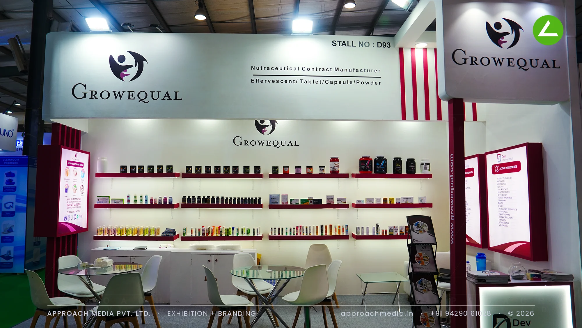 Growequal & Dev International — exhibition stall design at Pharmatech Expo Gandhinagar 2025 — photo 2