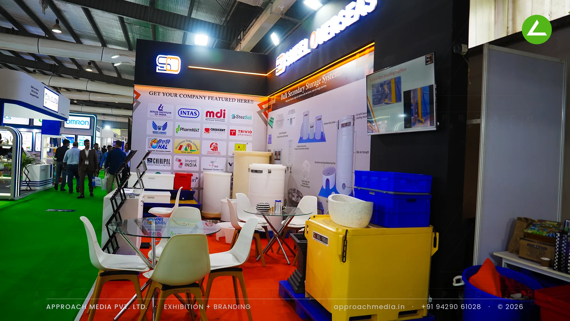 Sheel Overseas bulk storage systems - exhibition stall design at Pharmatech Expo Gandhinagar — photo 3