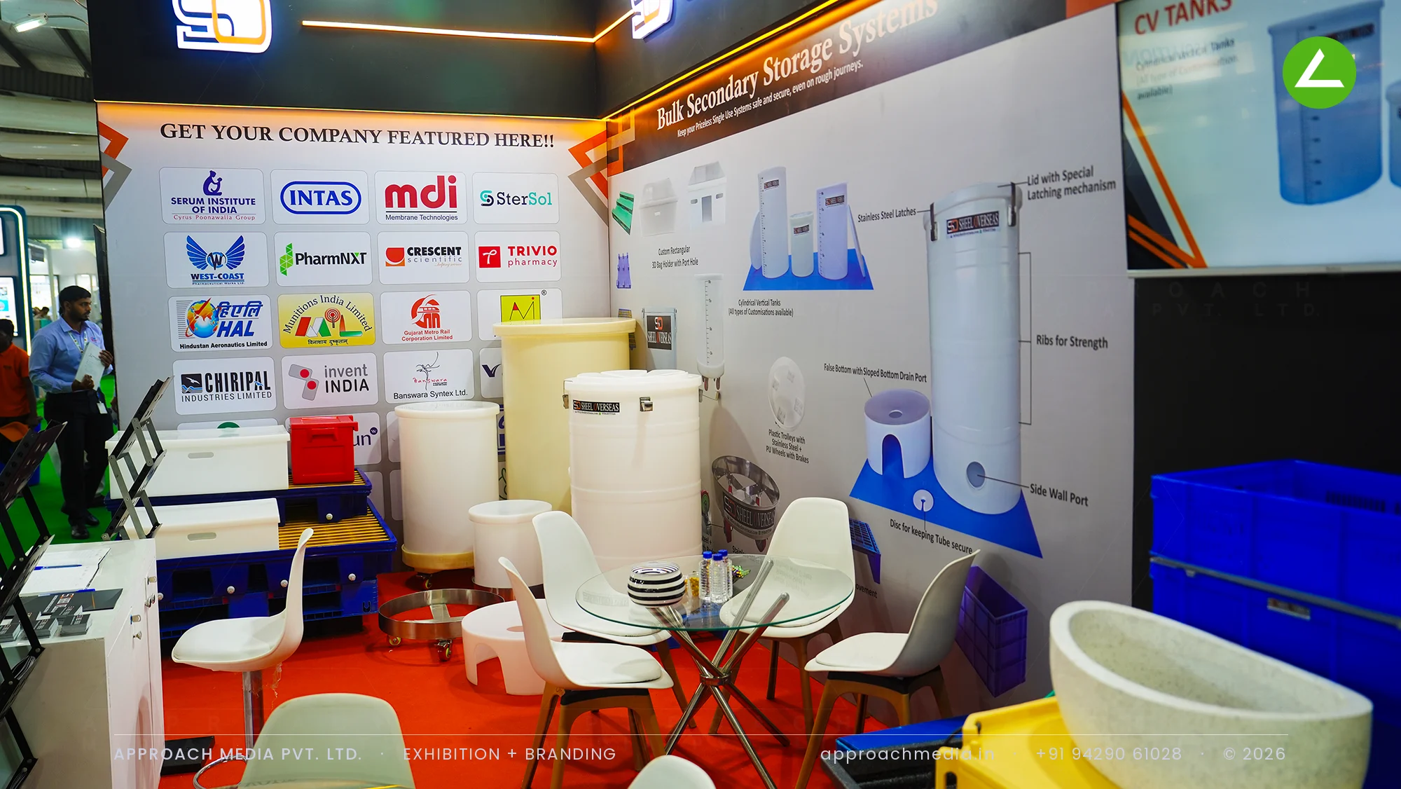 Sheel Overseas bulk storage systems - exhibition stall design at Pharmatech Expo Gandhinagar — photo 4