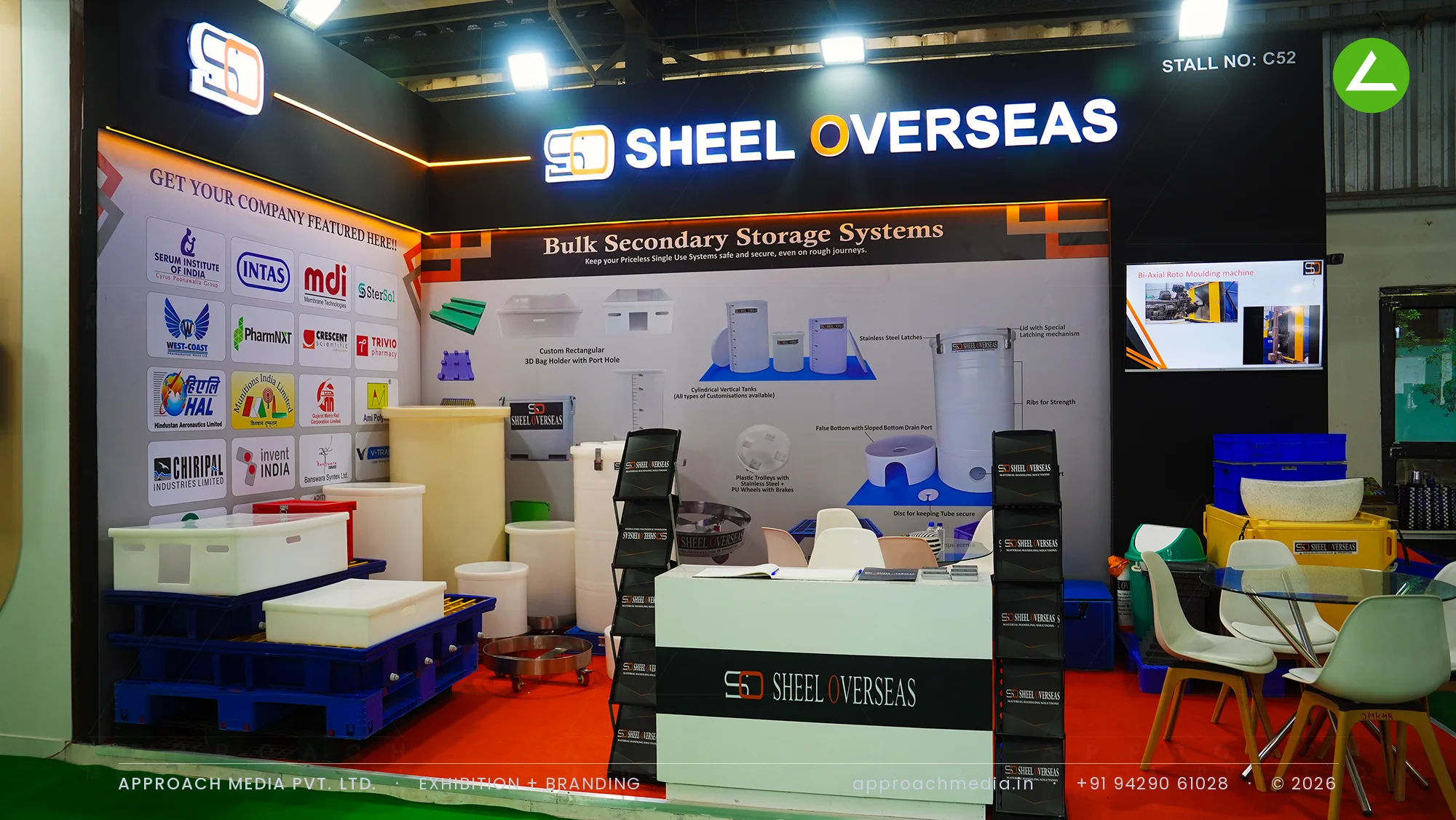 Sheel Overseas bulk storage systems - exhibition stall design at Pharmatech Expo Gandhinagar — photo 2