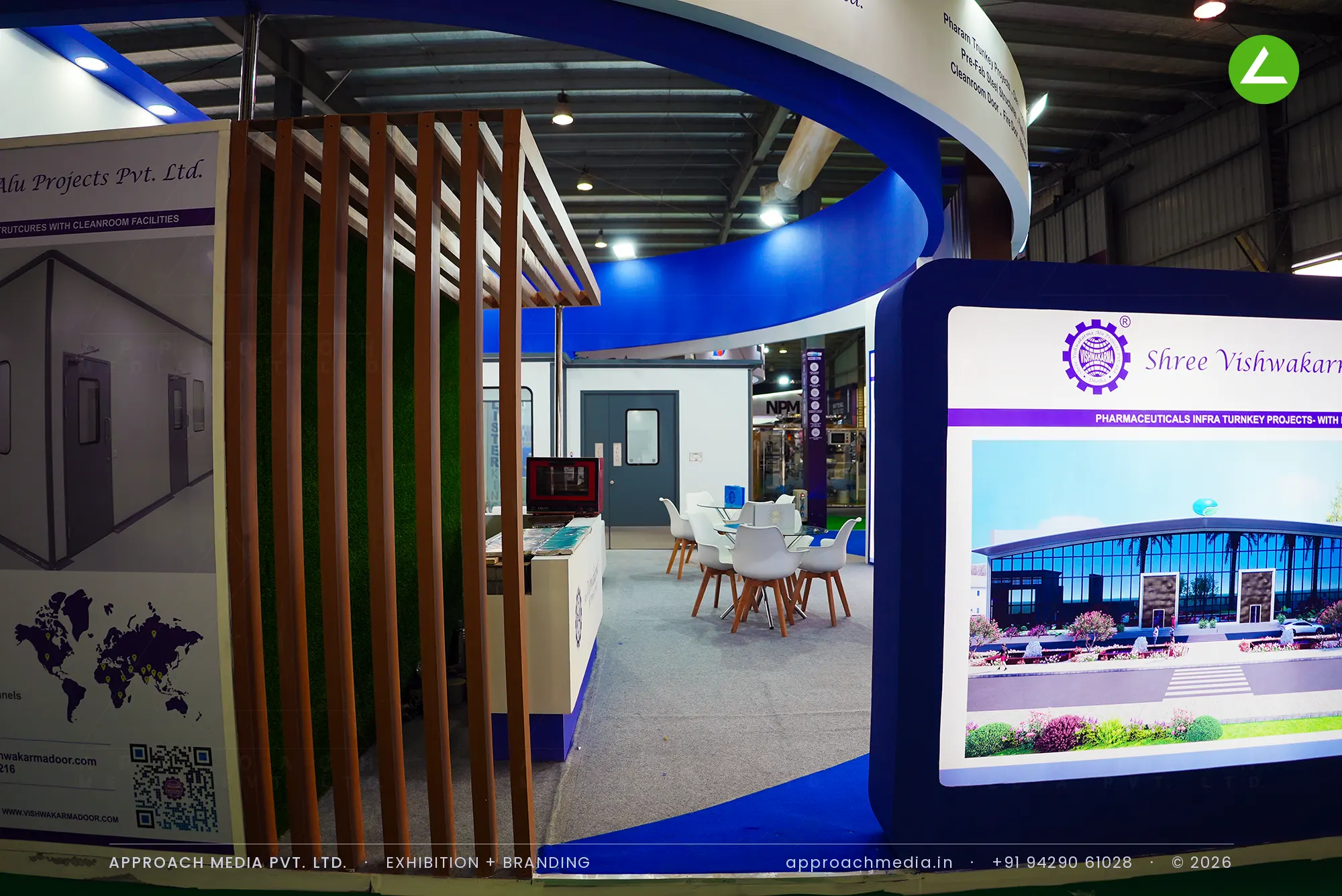 Shree Vishwakarma Alu Projects: 100 sqm exhibition stall design at Pharmatech Expo Gandhinagar — photo 4