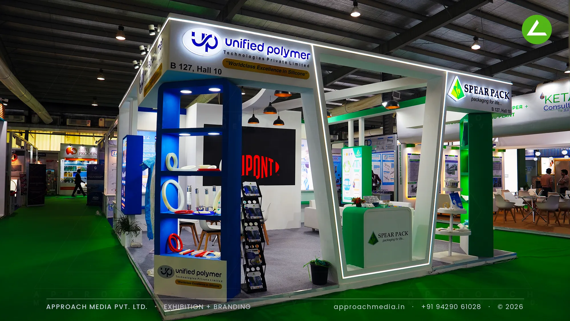 Spear Pack, Unified Polymer and Ketav: exhibition stall design at Pharmatech Expo Gandhinagar — photo 3