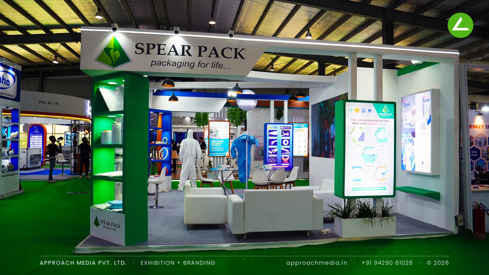 Spear Pack, Unified Polymer and Ketav: exhibition stall design at Pharmatech Expo Gandhinagar — photo 4
