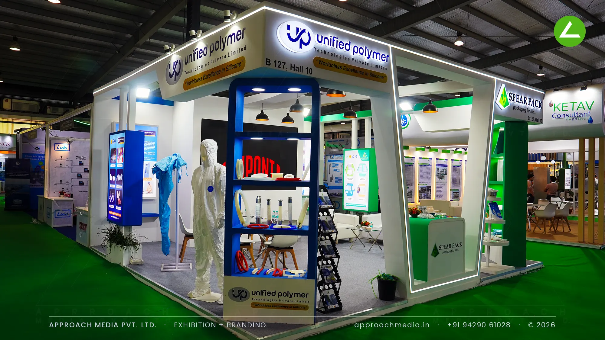 Spear Pack, Unified Polymer and Ketav: exhibition stall design at Pharmatech Expo Gandhinagar — photo 2