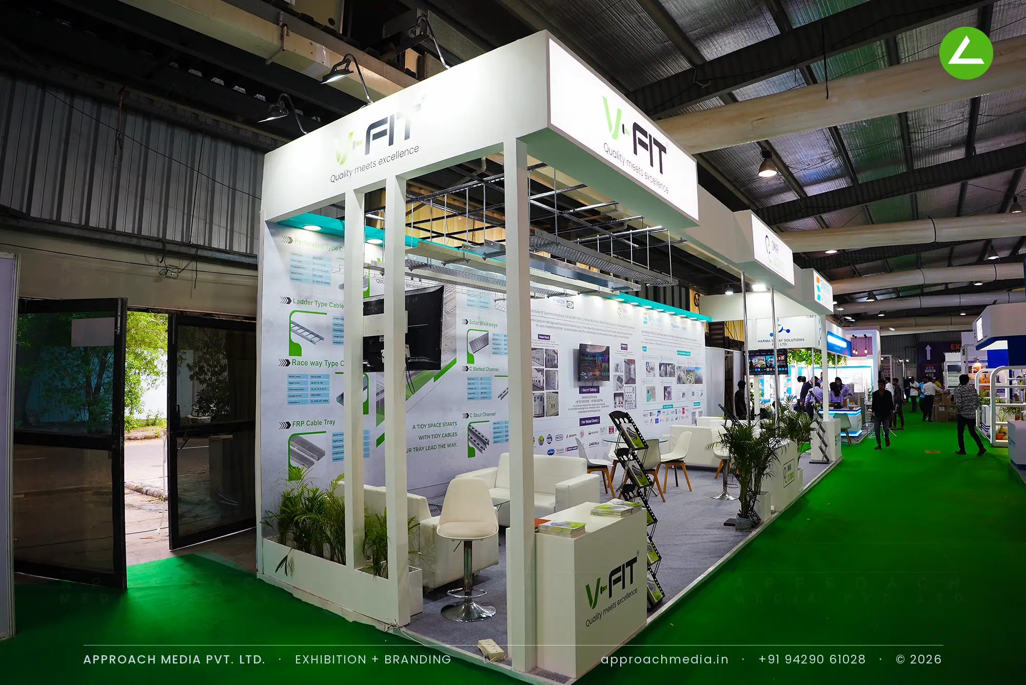 Synergy Air Systems, 36 sqm exhibition stall design at Pharmatech Expo Gandhinagar — photo 2