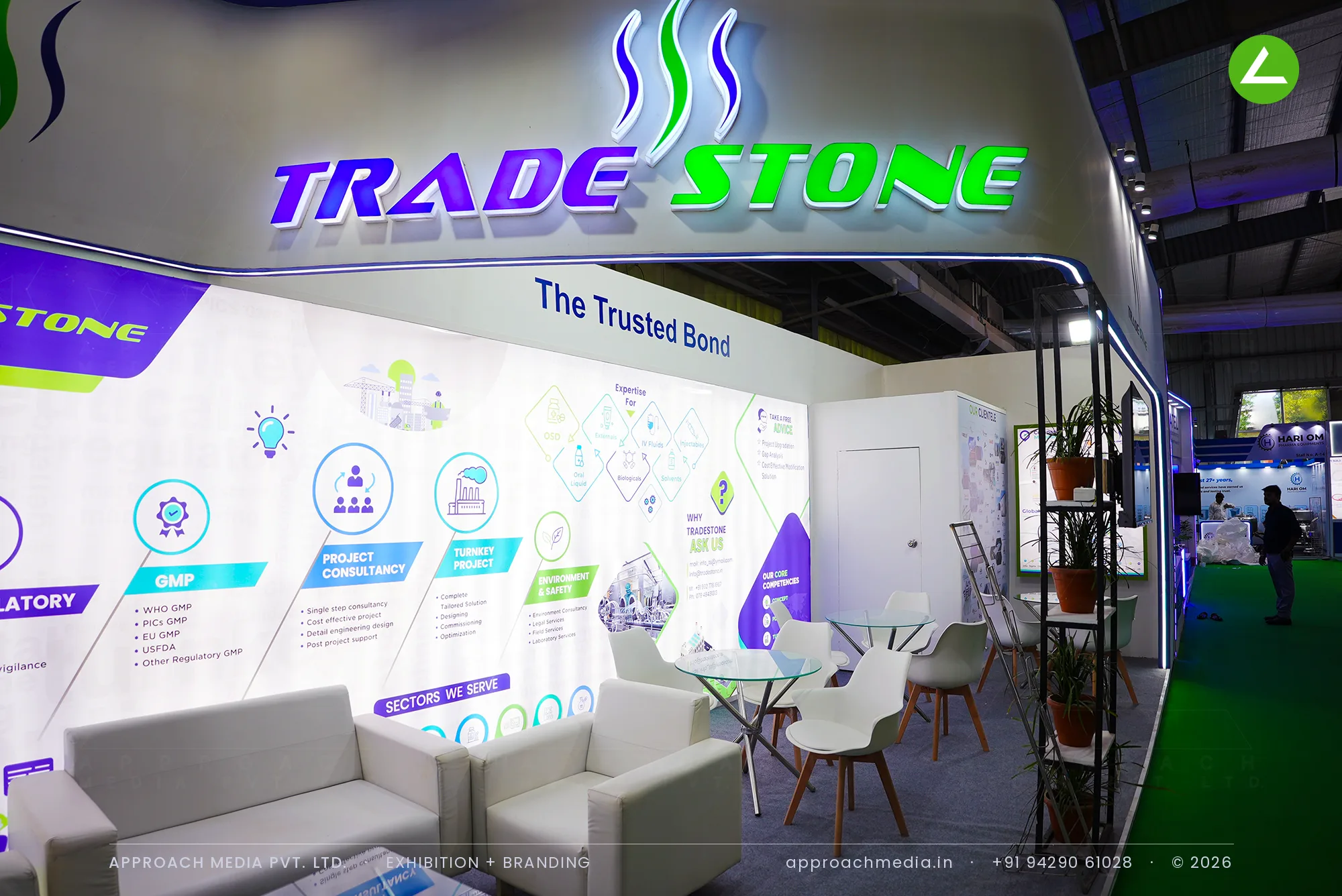Trade Stone: an exhibition stall design at Pharmatech Expo Gandhinagar built on light — photo 3