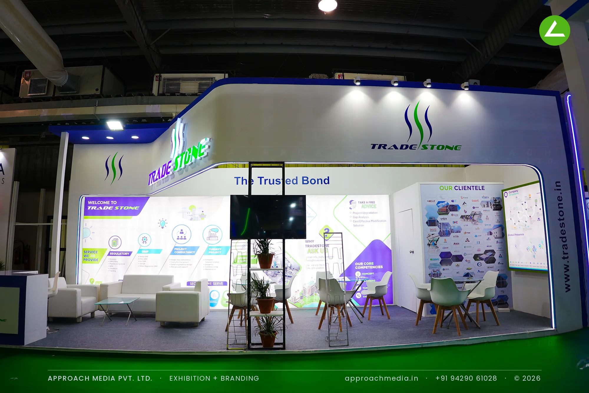 Trade Stone: an exhibition stall design at Pharmatech Expo Gandhinagar built on light — photo 4