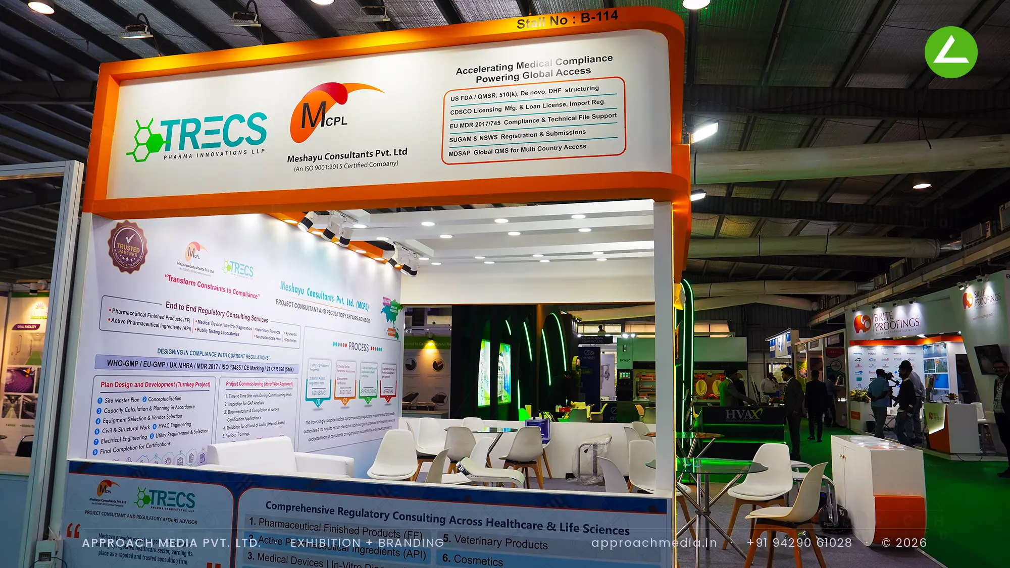 TRECS & Meckoye Consultants (MCPL) exhibition stall design at Pharmatech Expo Gandhinagar — photo 4