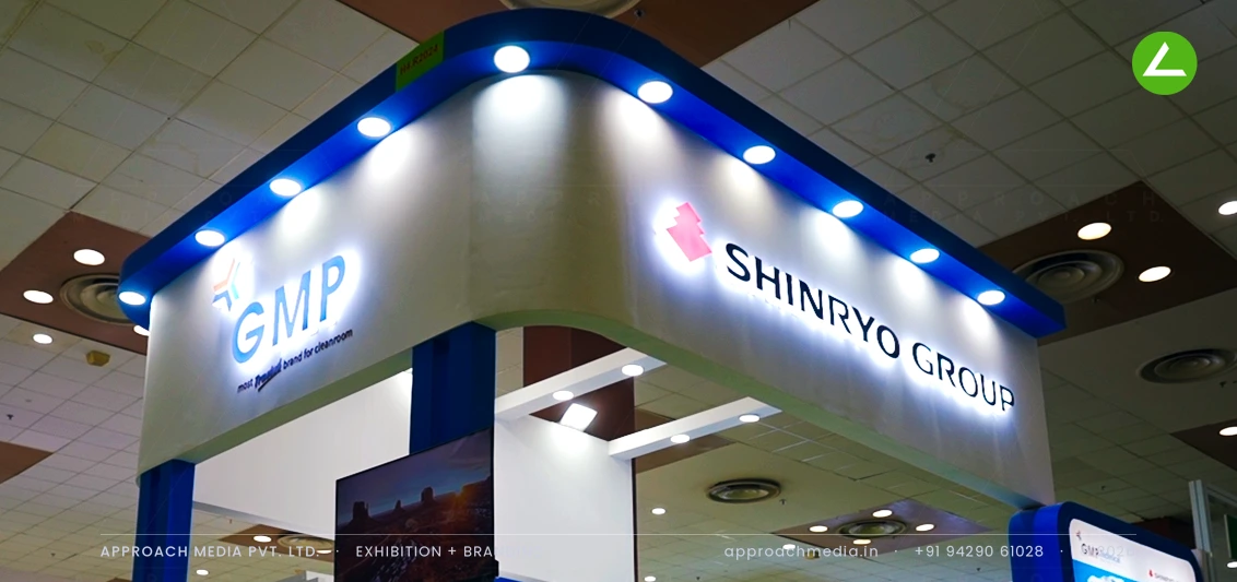 Shinryo Group and GMP: a 36 sqm cleanroom exhibition stall design at REI Expo Greater Noida — photo 4