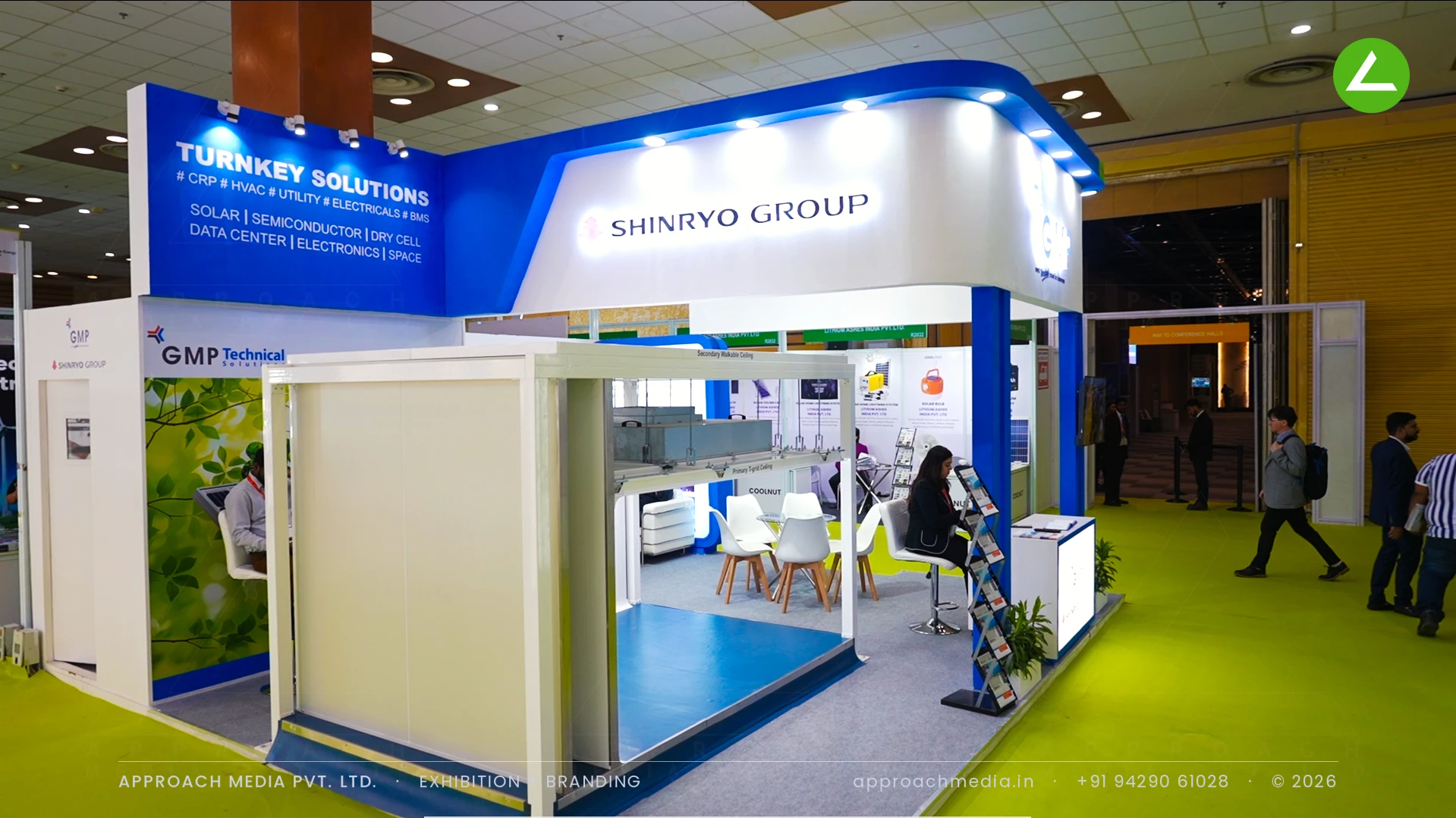 Shinryo Group and GMP: a 36 sqm cleanroom exhibition stall design at REI Expo Greater Noida — photo 2