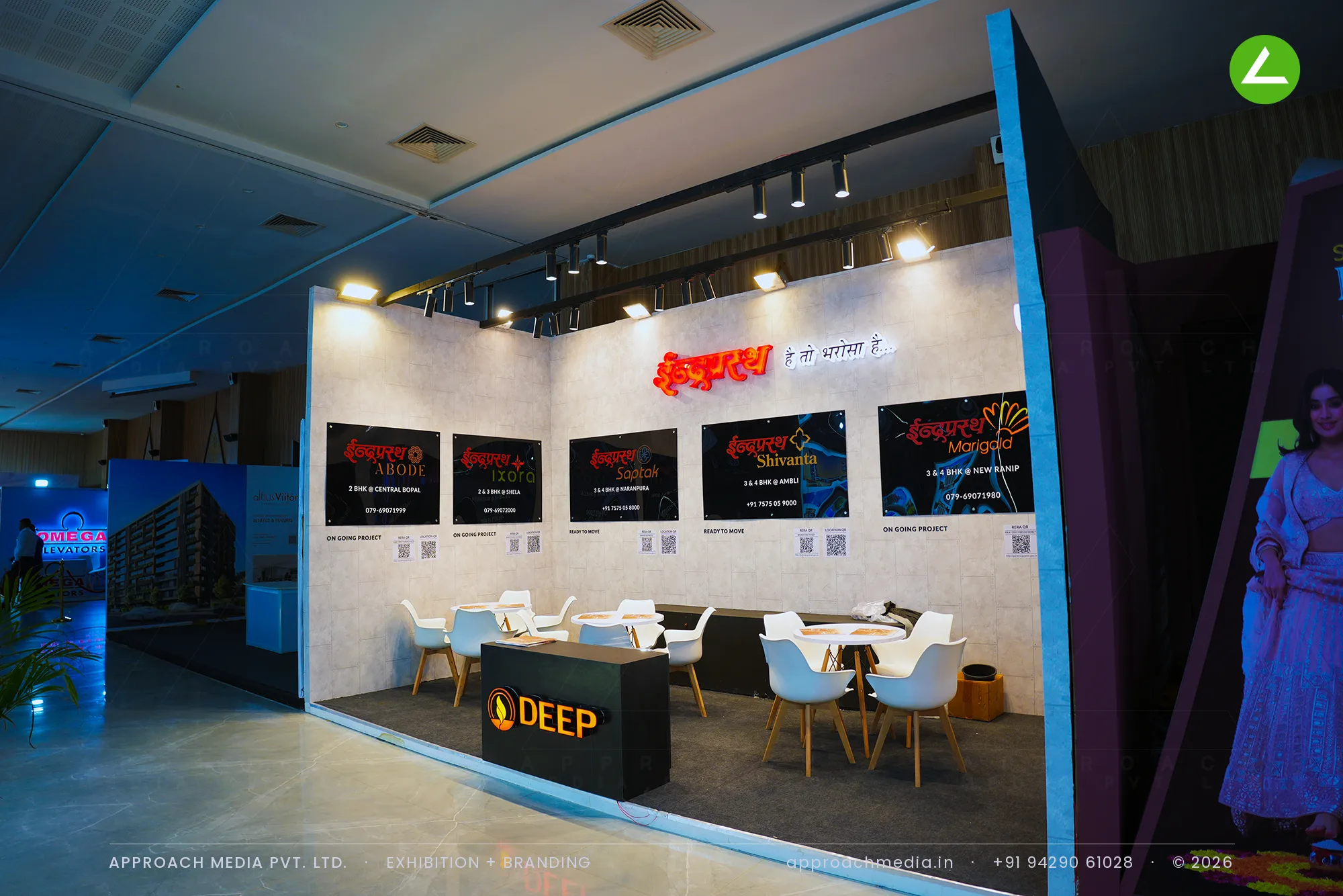 Deep Indraprasth: 27 sqm exhibition stall design at Times Property Expo Ahmedabad 2025 — photo 2