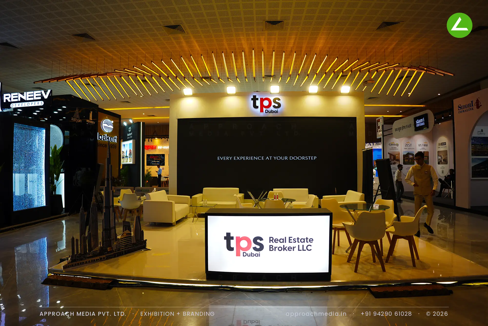 TPS Real Estate Broker LLC: 36 sqm exhibition stall design at Times Property Expo Ahmedabad — photo 2