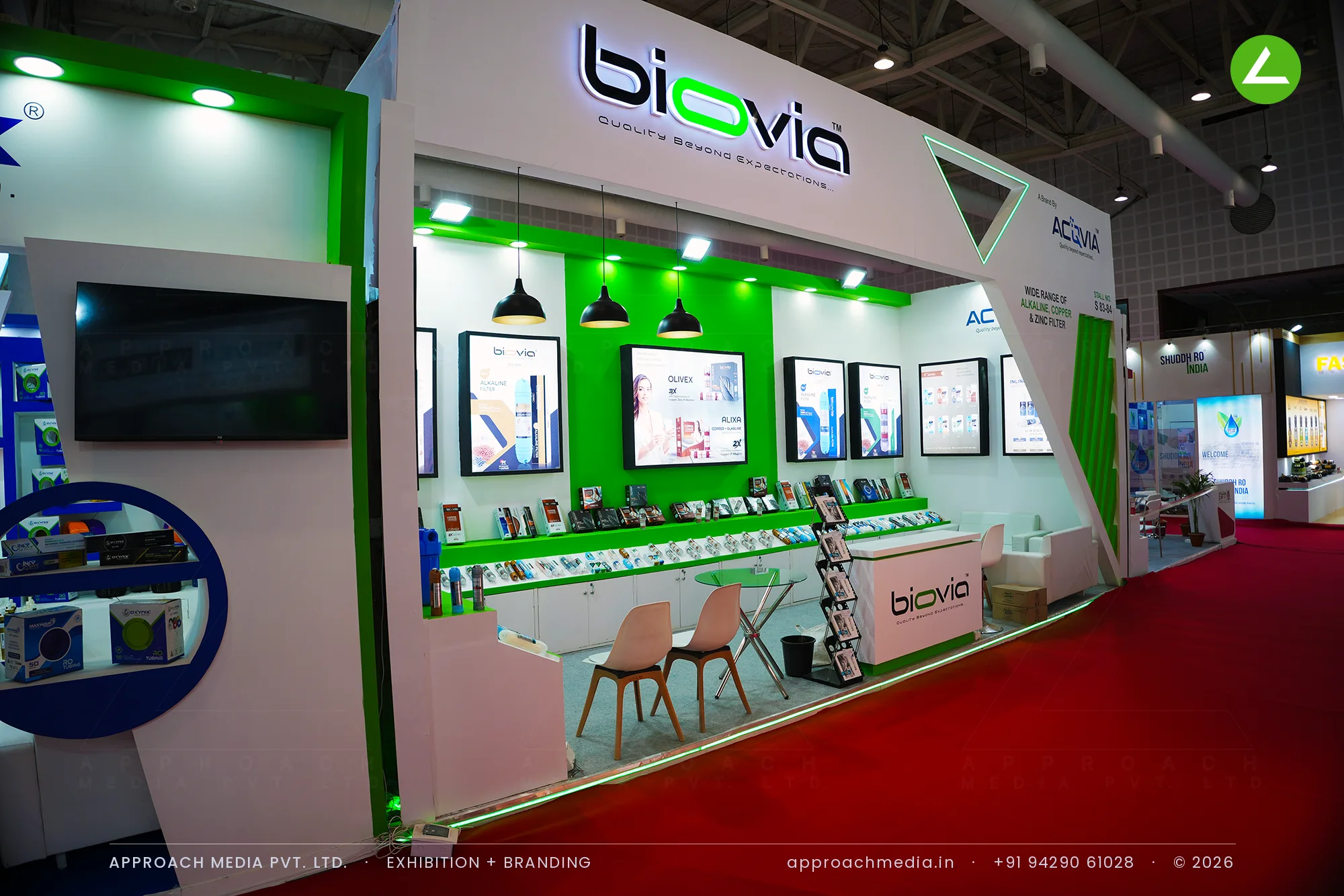 Biovia by Acqvia — Green-and-White Exhibition Stall Design, WAPTAG Water Expo Gandhinagar — photo 2