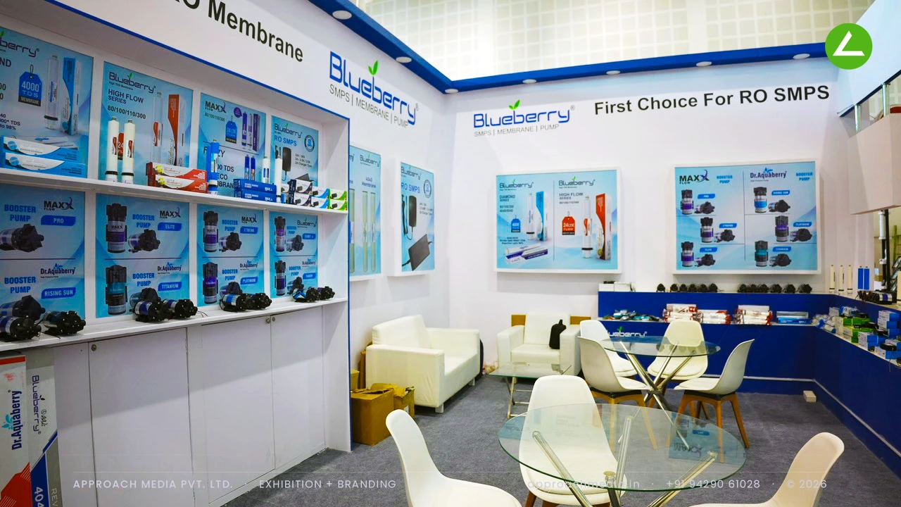 Blueberry SMPS, Membrane and Pump: Exhibition Stall Design at WAPTAG Water Expo Gandhinagar — photo 4