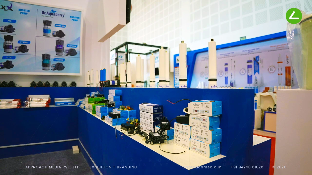 Blueberry SMPS, Membrane and Pump: Exhibition Stall Design at WAPTAG Water Expo Gandhinagar — photo 2