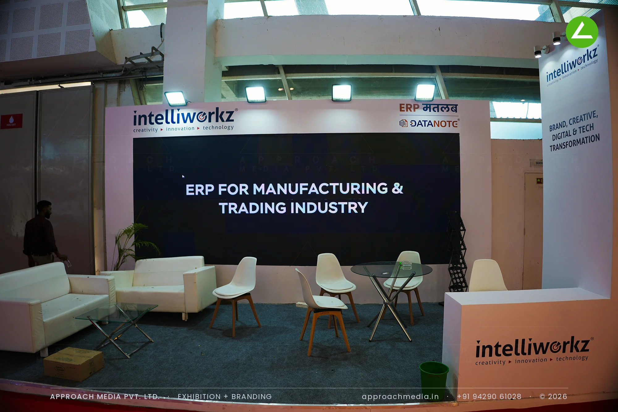 Intelliworkz at WAPTAG Water Expo Gandhinagar — Clean 18 sqm Exhibition Stall Design — photo 4