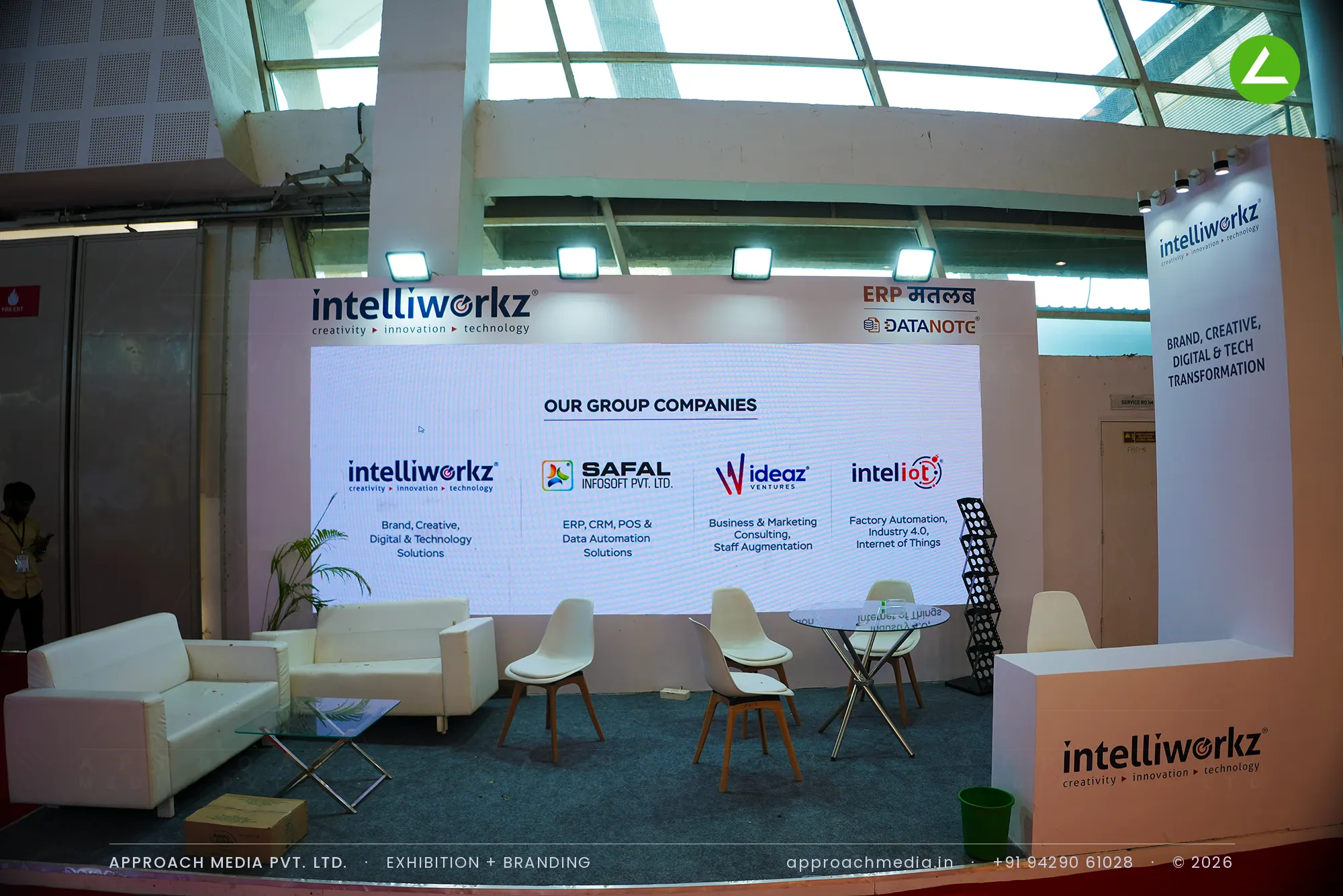 Intelliworkz at WAPTAG Water Expo Gandhinagar — Clean 18 sqm Exhibition Stall Design — photo 2