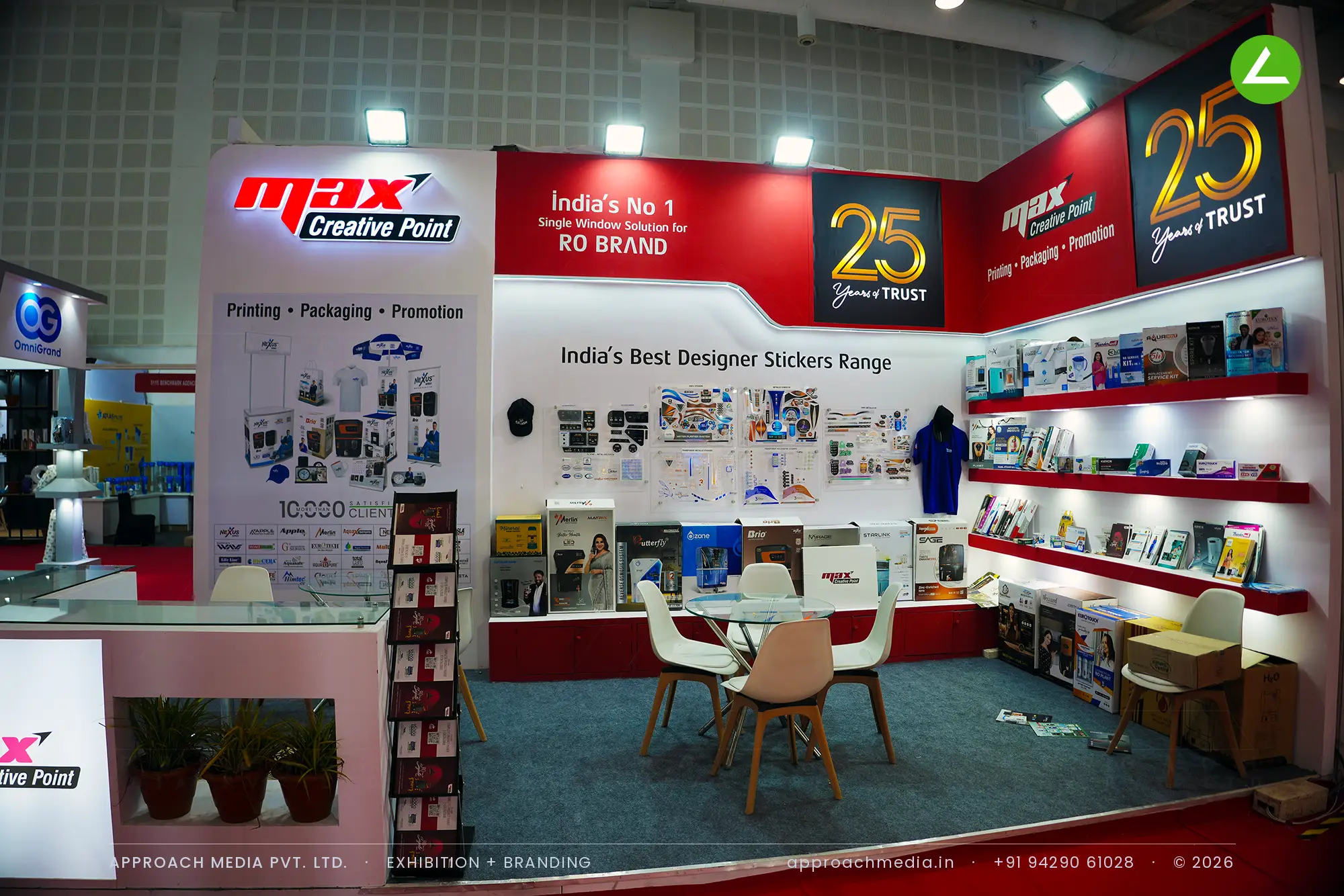 Max Creative Point's Red Shelf Wall — Exhibition Stall Design at WAPTAG Water Expo Gandhinagar — photo 2