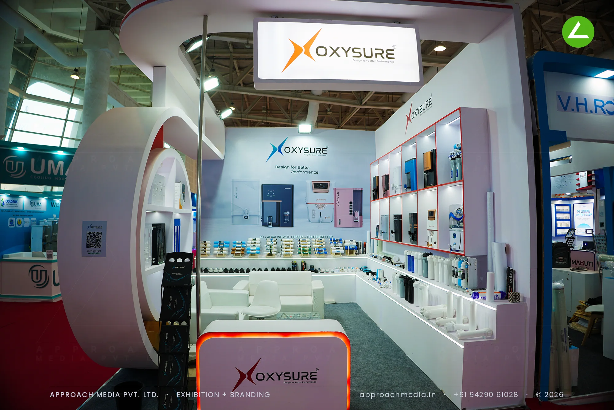How Oxysure Used a Circle: Exhibition Stall Design at WAPTAG Water Expo Gandhinagar — photo 2