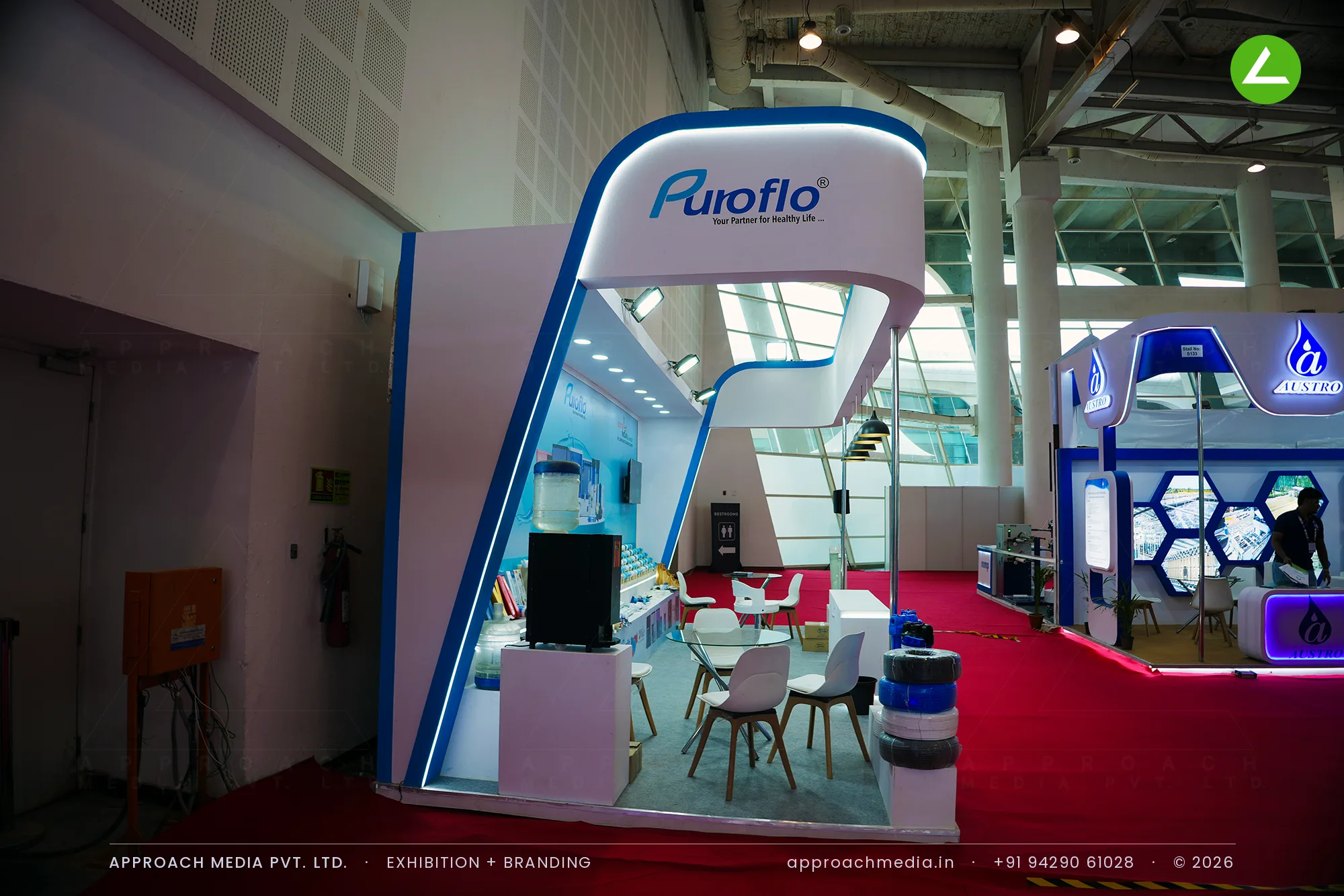 Puroflo at WAPTAG Water Expo Gandhinagar - 18 sqm exhibition stall design — photo 3